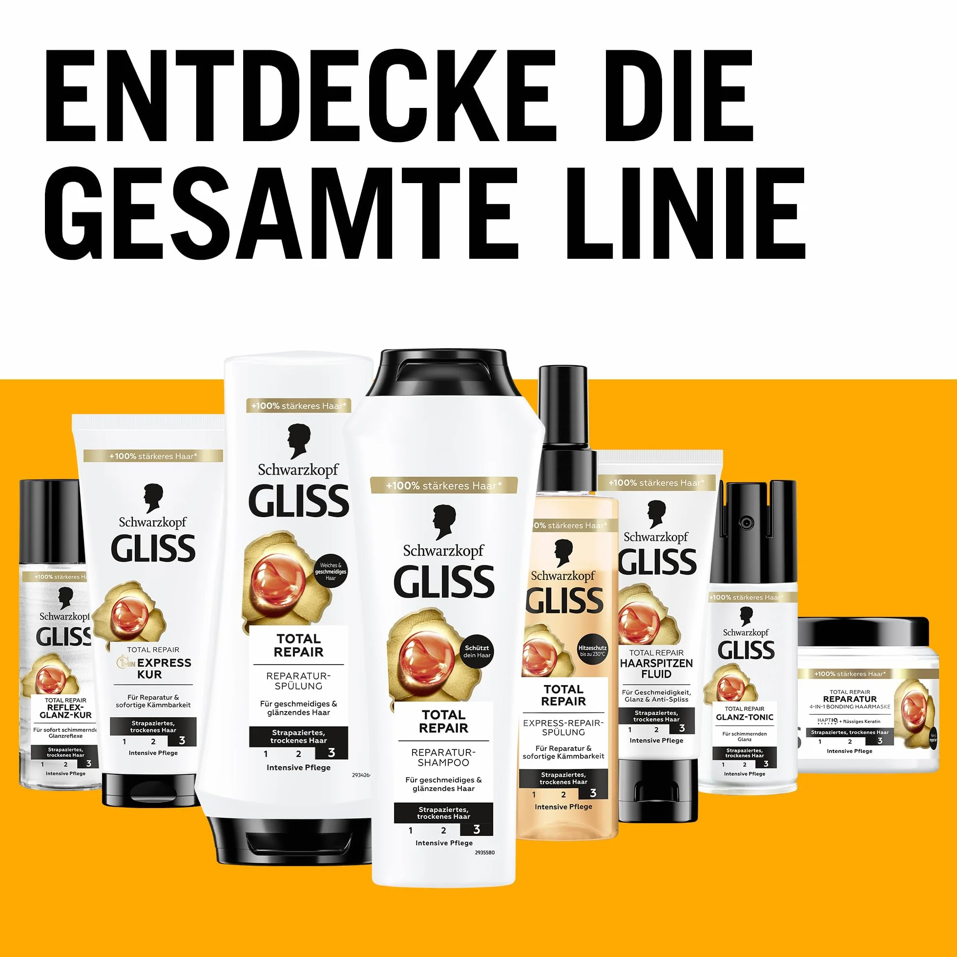 Gliss 1-minutowa intensywna kuracja Total Repair (200 ml), kuracja do włosów z płynną keratyną do suchych i zniszczonych włosów, skuteczna już po 1 minucie