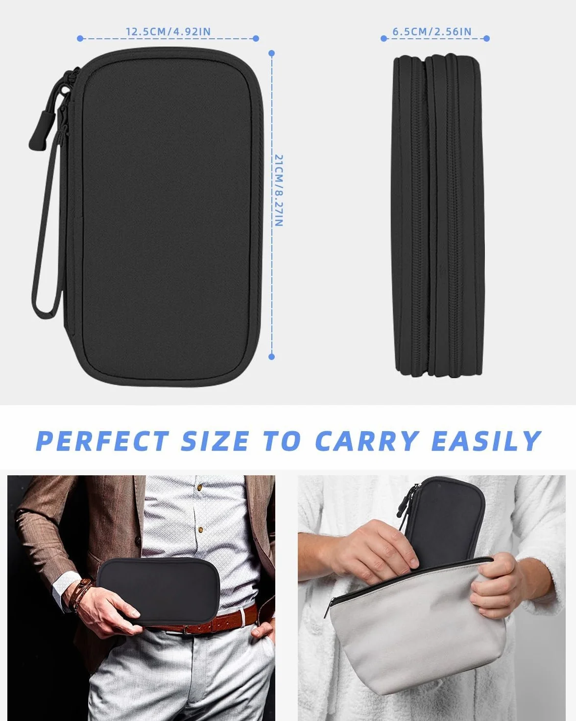 Torba na kable, torba na elektronikę, organizer na kable, torba podróżna na zasilacz, kabel, ładowarkę, powerbank, pamięć USB, organizer podróżny na kabel do ładowania telefonu komórkowego Akcesoria