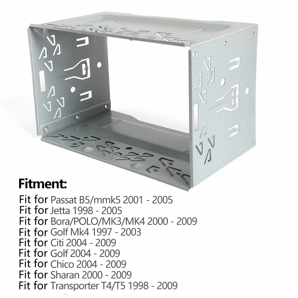 Ramka na radio samochodowe 2 DIN, uniwersalna rama metalowa, podwójne przewody DIN, metalowa rama, ramka radiowa, zestaw montażowy