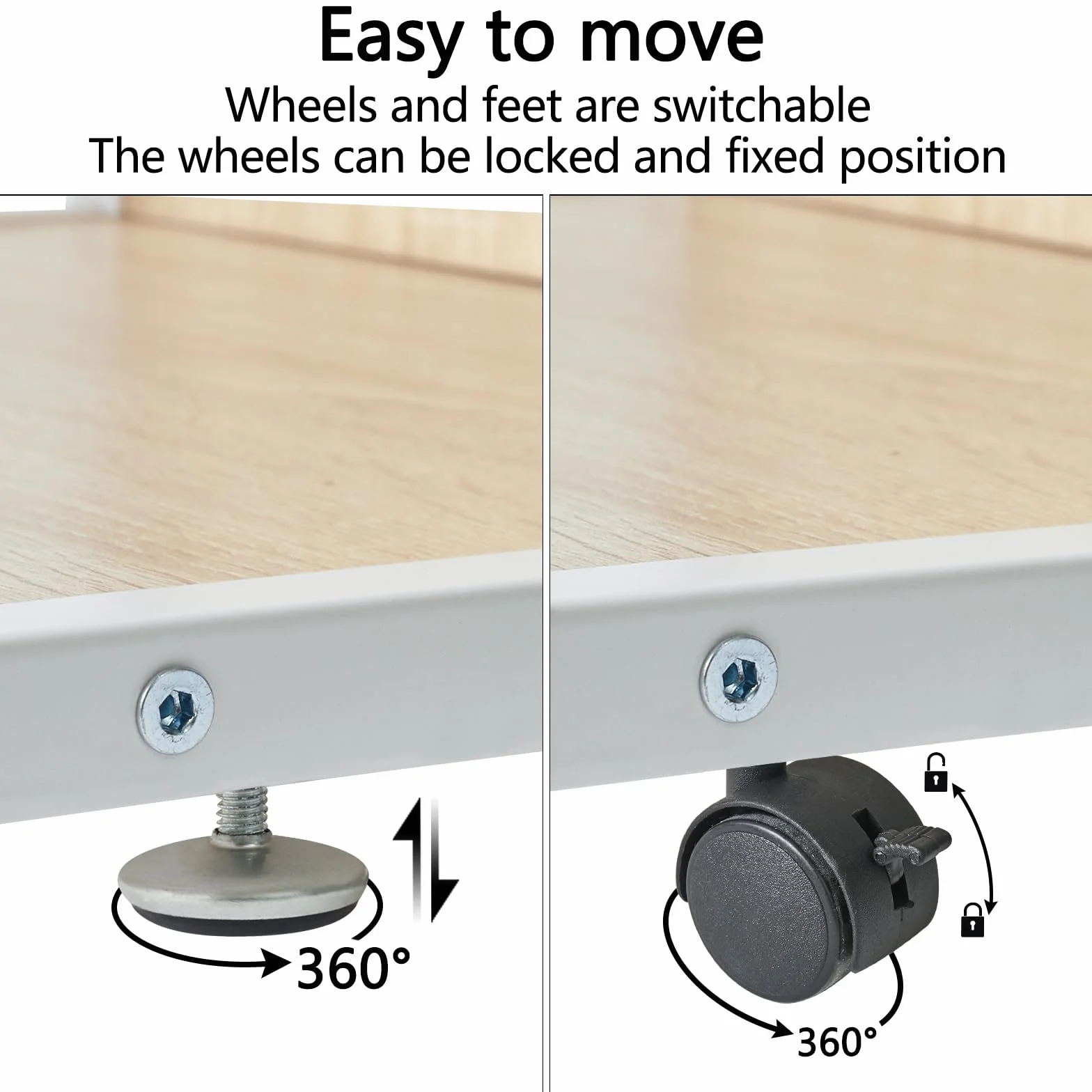IBUYKE TLJ007R 2-poziomowy stojak na drukarkę z 4 kółkami mobilny organizer