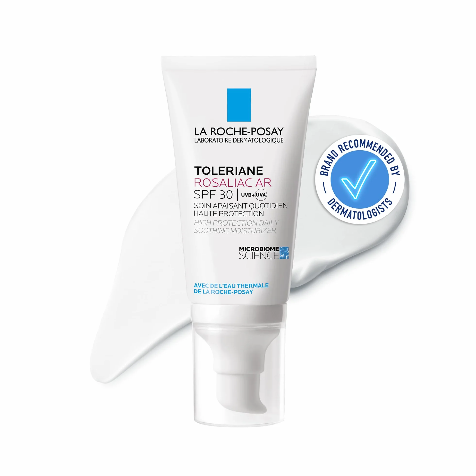 La Roche-Posay, Toleriane Rosaliac AR nawilżający SPF30 przeciw zaczerwienieniom, łagodzi i chroni, frakcja probiotyczna, bezzapachowa, wrażliwa skóra z tendencją do trądziku różowatego, 50 ml, Kolor