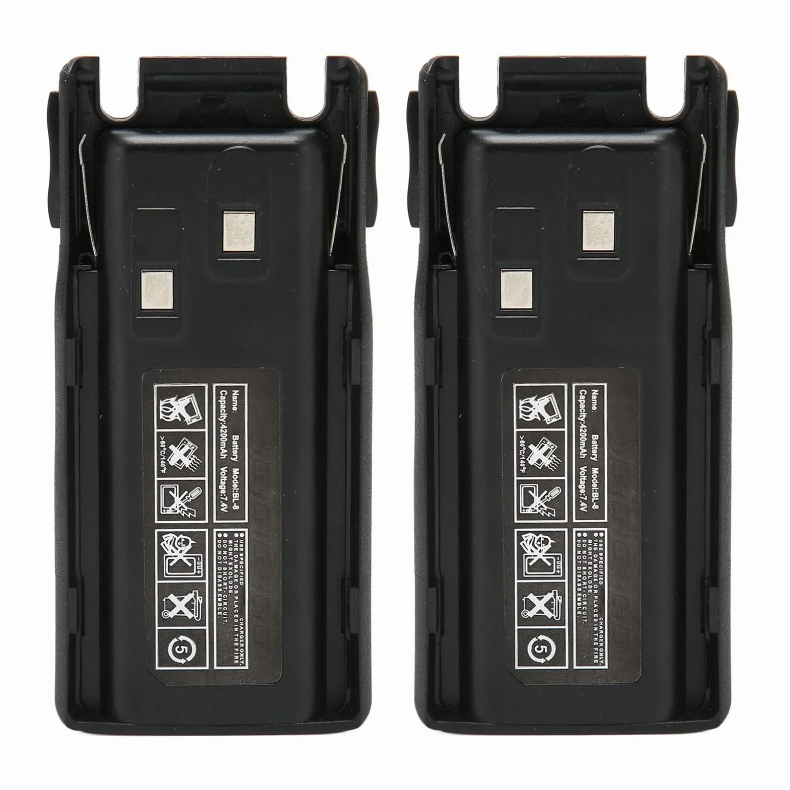 2 szt. 7.4V 4200mah Wymienne Baterie BL-8 Litowo-jonowy Oryginalny do UV82 UV 8D UV 89 UV UV 82HX Walkie Talkie, 2-kierunkowe Baterie Radiowe
