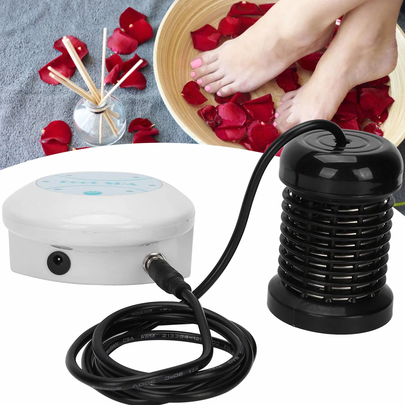Ionic Foot Bath Machine, Mała Profesjonalna Maszyna do Detoksykacji do Kąpieli Stóp Przenośna Maszyna do Oczyszczania Stóp Spa Detox Health Care Urządzenie do Kąpieli Stóp do(Wtyczka UE)