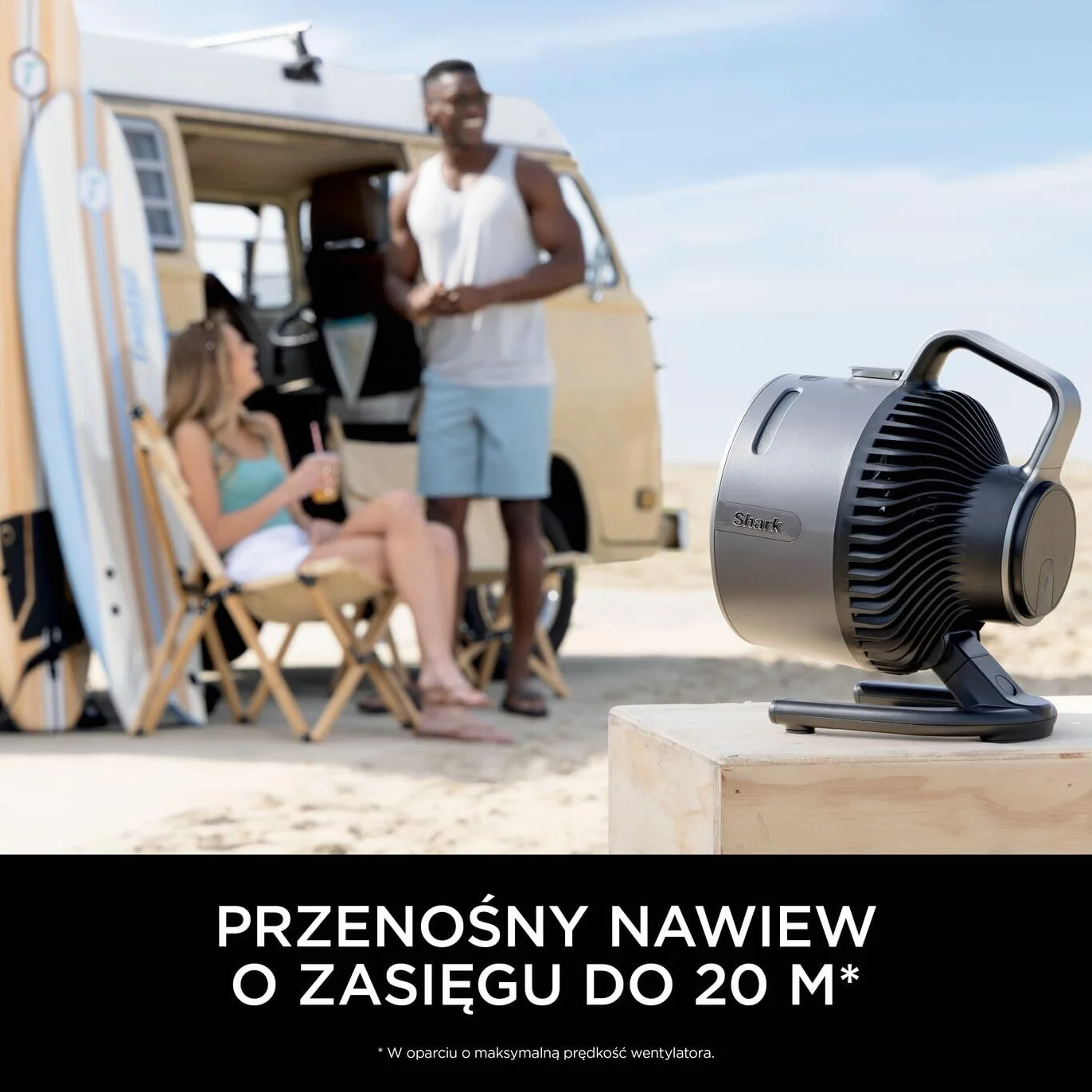 Shark FlexBreeze HydroGo – mocny wentylator przenośny z mgiełką, wewnątrz i na zewnątrz, cichy i trwały, przewodowy i bezprzewodowy, kompaktowy i lekki, 5 poziomów prędkości, grafitowy FA050EU