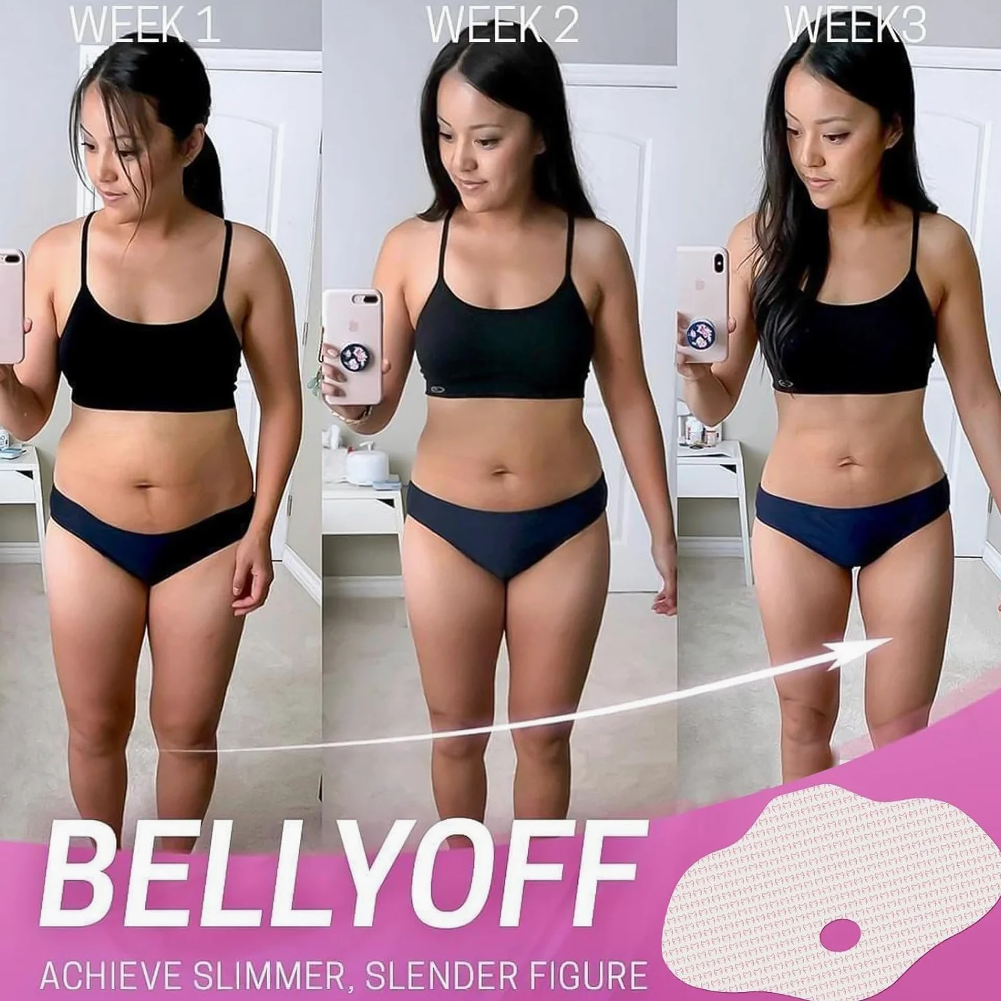 Plastry wyszczuplające brzuch, plaster odchudzający tłuszcz - naturalna formuła kofeiny zielona herbata, dyskretne kleje - antycellulitowa plaster Detox - 50 plastrów Detox