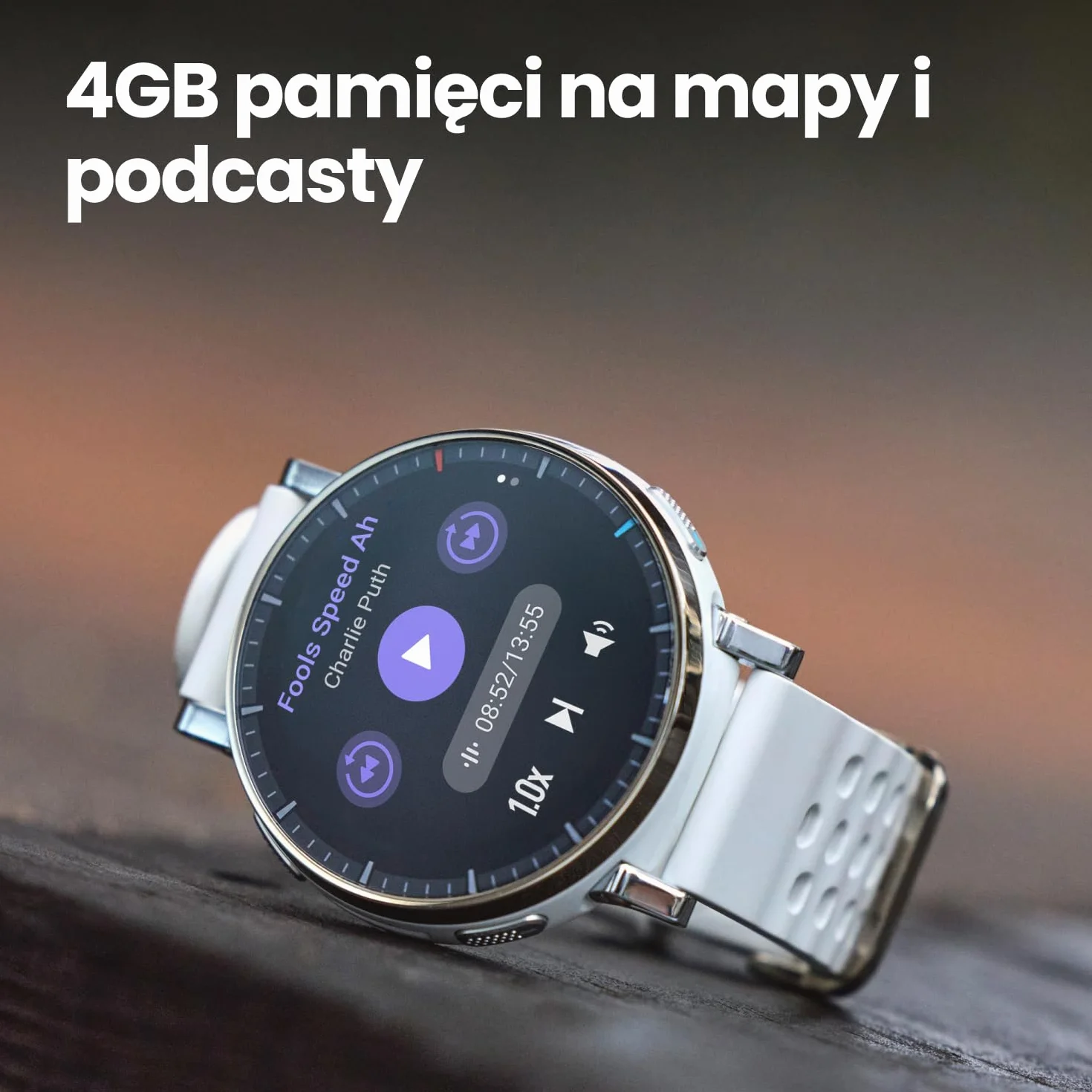 Amazfit Active 3 Premium 45mm GPS Smartwatch do biegania, AMOLED 1,32” szkło szafirowe, Bateria do 12 dni, 4GB, NFC, Mapy offline, 170+ trybów, 5 ATM, Pulsometr i tracker fitness dla Android i iPhone