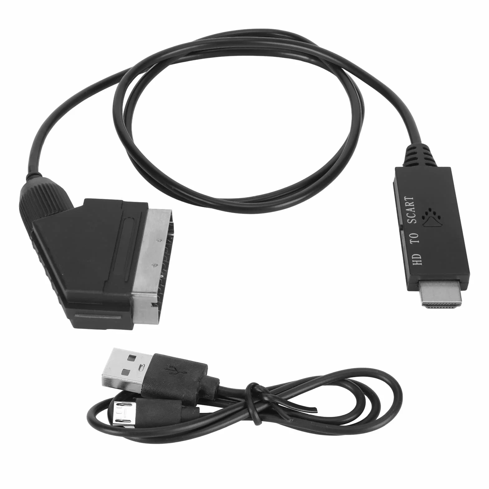 Kabel Adaptera Konwertera HDMI na Scart, Interfejs Multimedialny HD na Kabel Scart, Cyfrowe Wideo HD HDMI na Analogowe Wideo i Adapter Audio L R do Telewizora VHS Magnetowid DVD