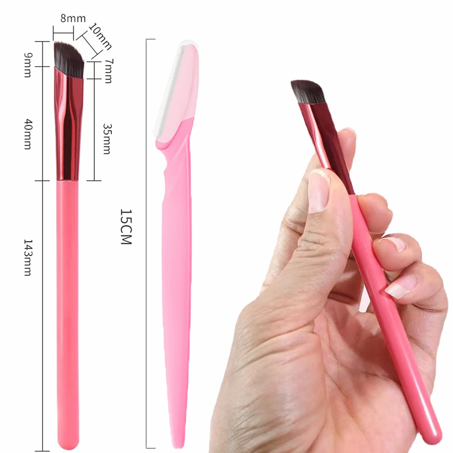 4 szt. Wielofunkcyjna szczotka do brwi, kwadratowy pędzel do brwi z 3 ostrzami do brwi, wielofunkcyjna szczotka do brwi, kątowa szczotka do brwi Brow Brush Narzędzie do makijażu