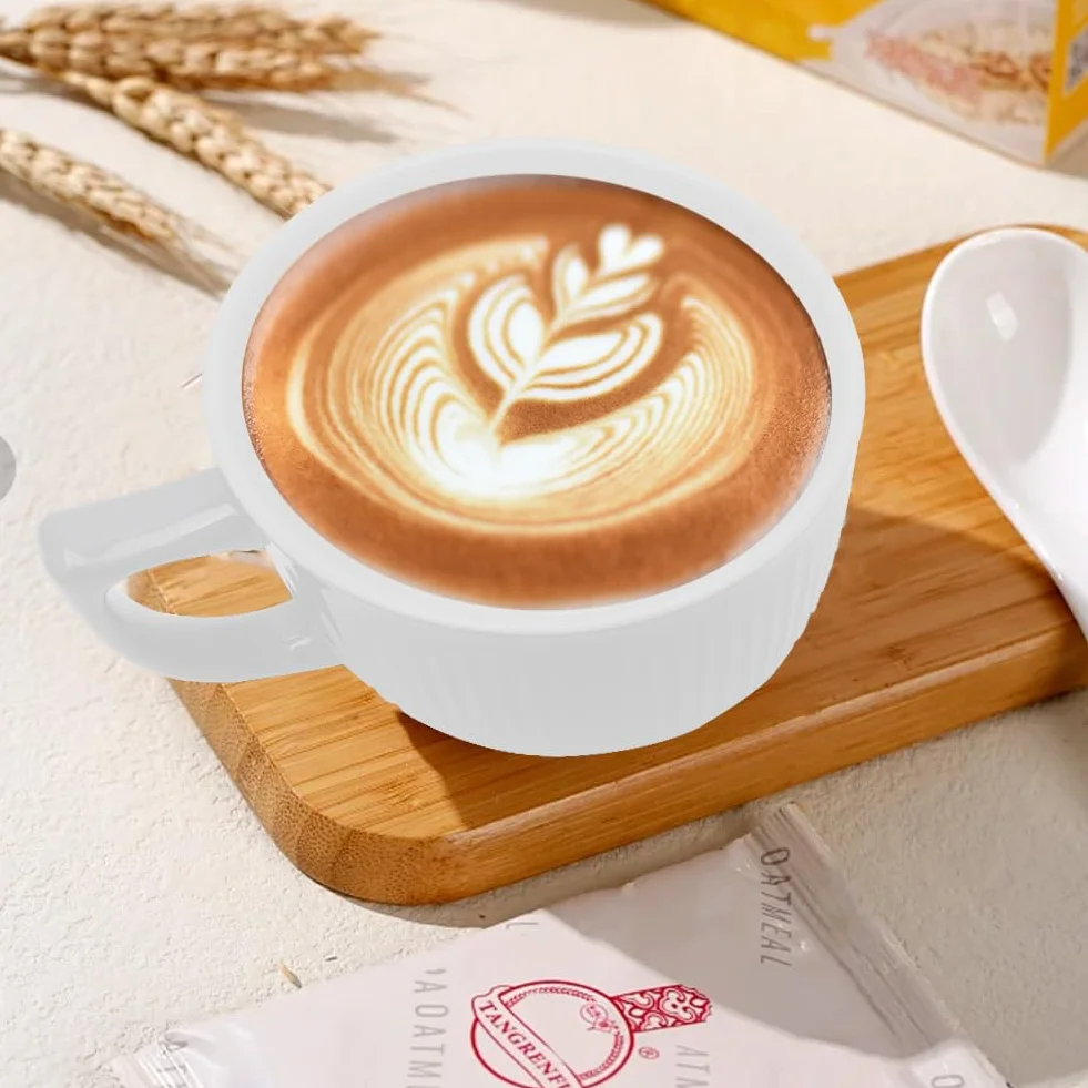 900 ml ceramiczna miska na zupę z uchwytem i pokrywką – idealna do Nongshim Ramen – duża waza do zupy do kuchni i stołu (biała)