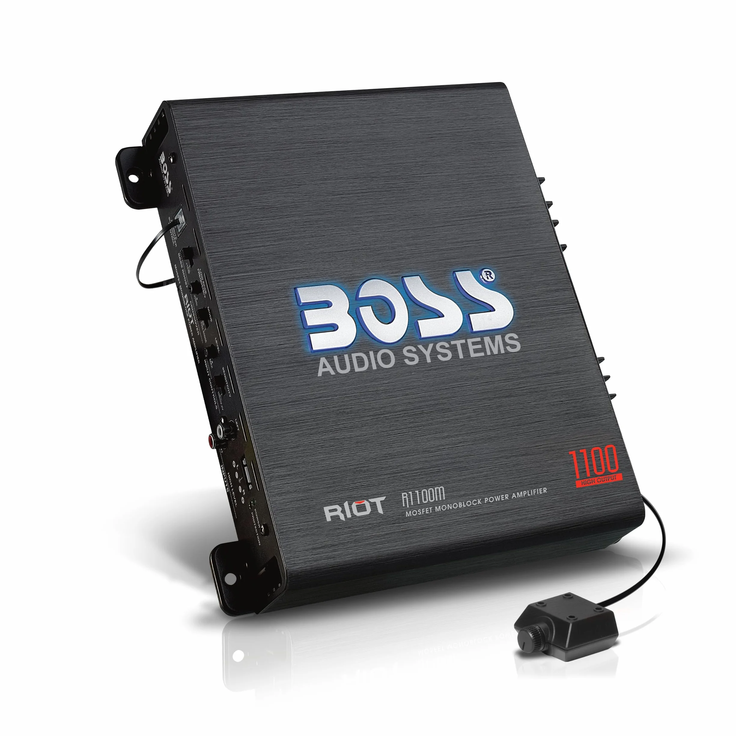 BOSS Audio Systems Wzmacniacz samochodowy monoblokowy R1100M - wysoka moc wyjściowa 1100, stabilny 2-8 omów, wejścia niskie/wysokiego poziomu, zwrotnica dolnoprzepustowa, zasilacz MOSFET