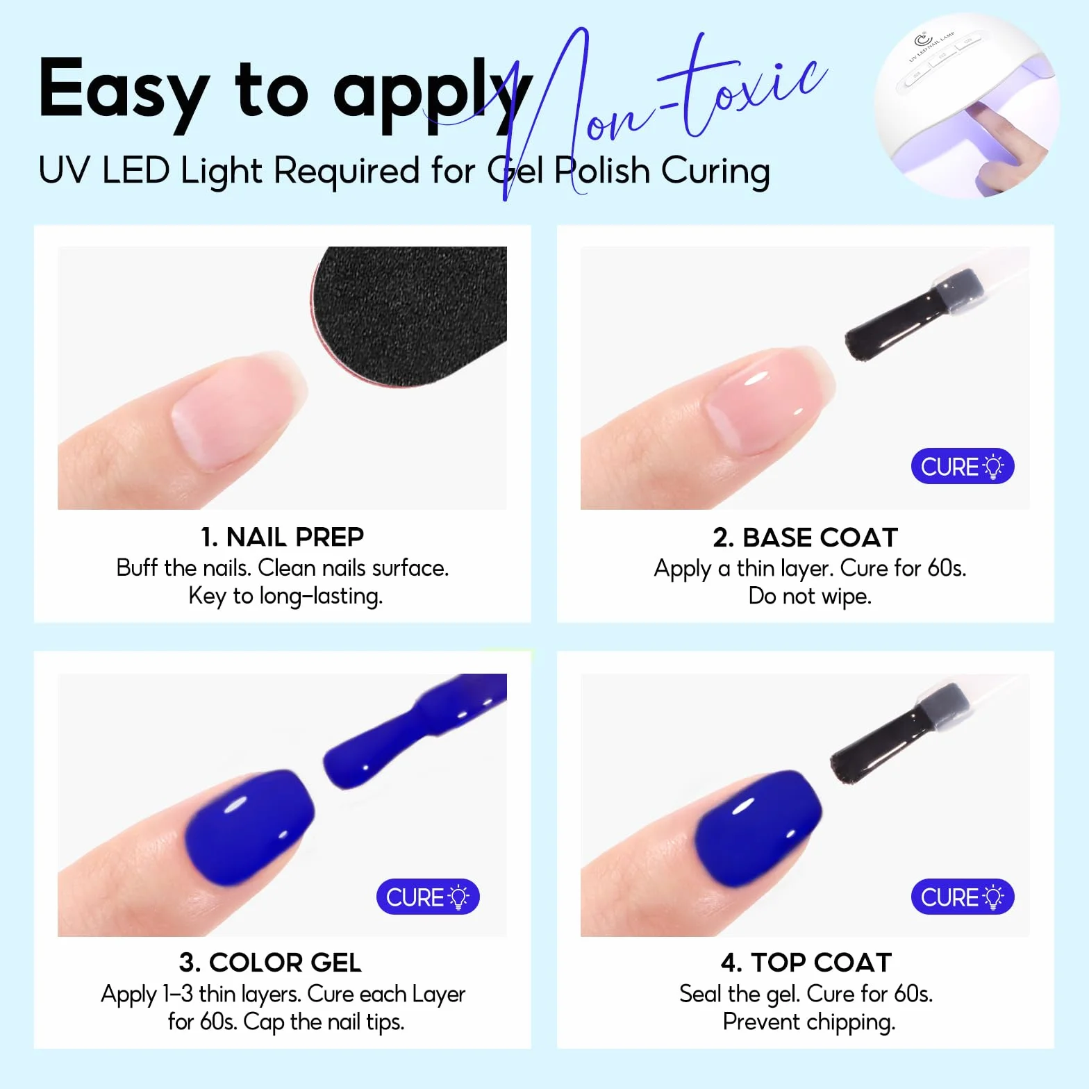 PEACECOLOR 10 ml Lakier do paznokci UV Granatowy Lakier do paznokci żelowy Lakier UV Paznokcie żelowe Manicure Salon, DIY w domu