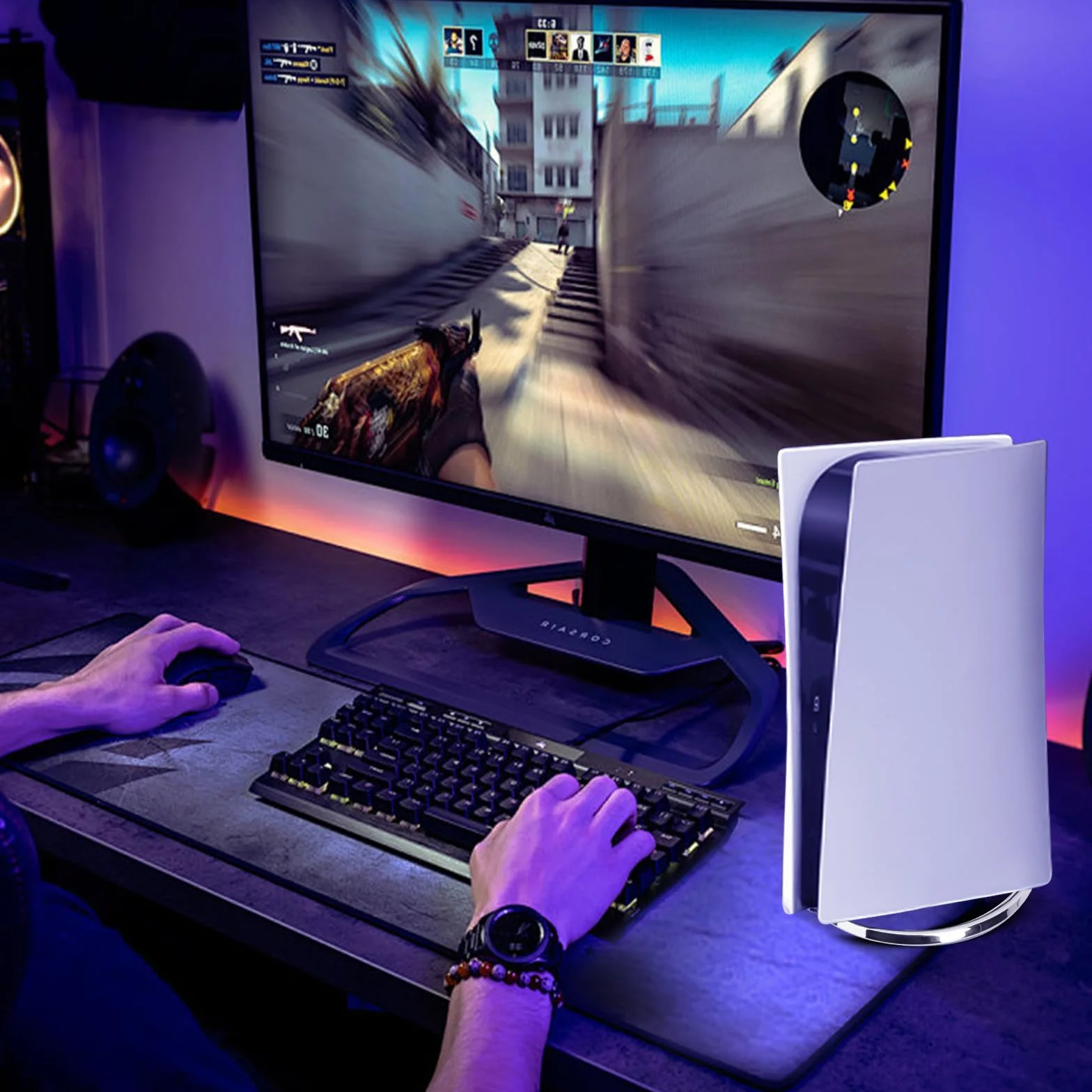 Sweetone Pionowa podstawa do konsoli PS5 Slim, pionowy stojak do konsoli PS5 Disc i Digital Edition, zapewnia stabilność, stojak na PS5, kompatybilny z akcesoriami PlayStation 5