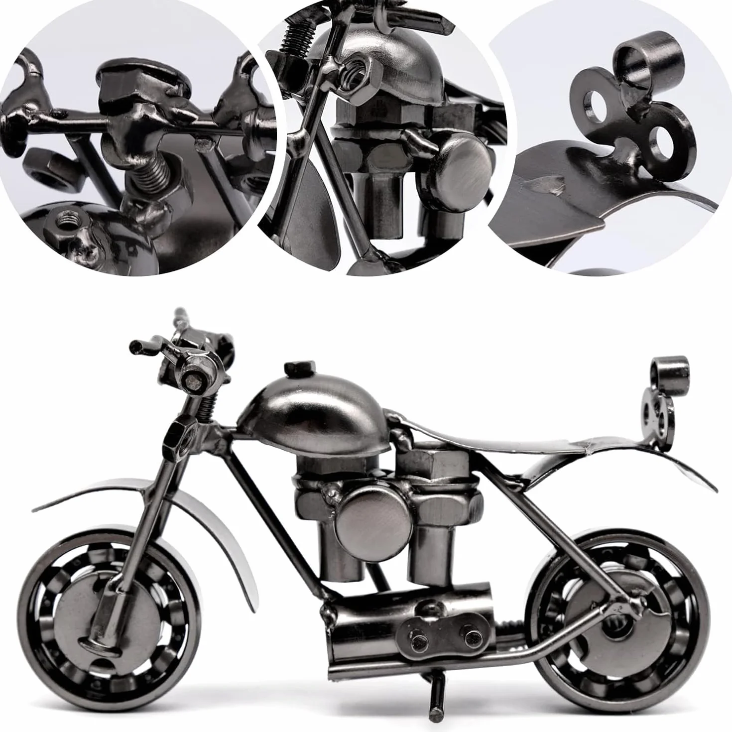 Żelazny model motocykla w stylu retro, dekoracyjne rzemiosło, prezent dla motocyklistów