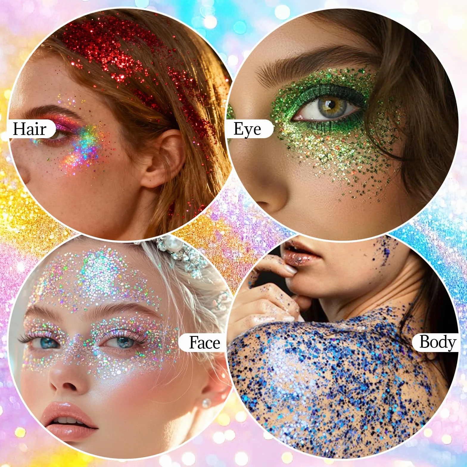 Prreal Body Glitter Stick, Sparkly Face Glitter Gel Makeup, holograficzne włosy brokatowe cekiny syrenki makijaż rave stroje dla kobiet, błyszczący lakier do twarzy, koncert, akcesoria festiwalowe