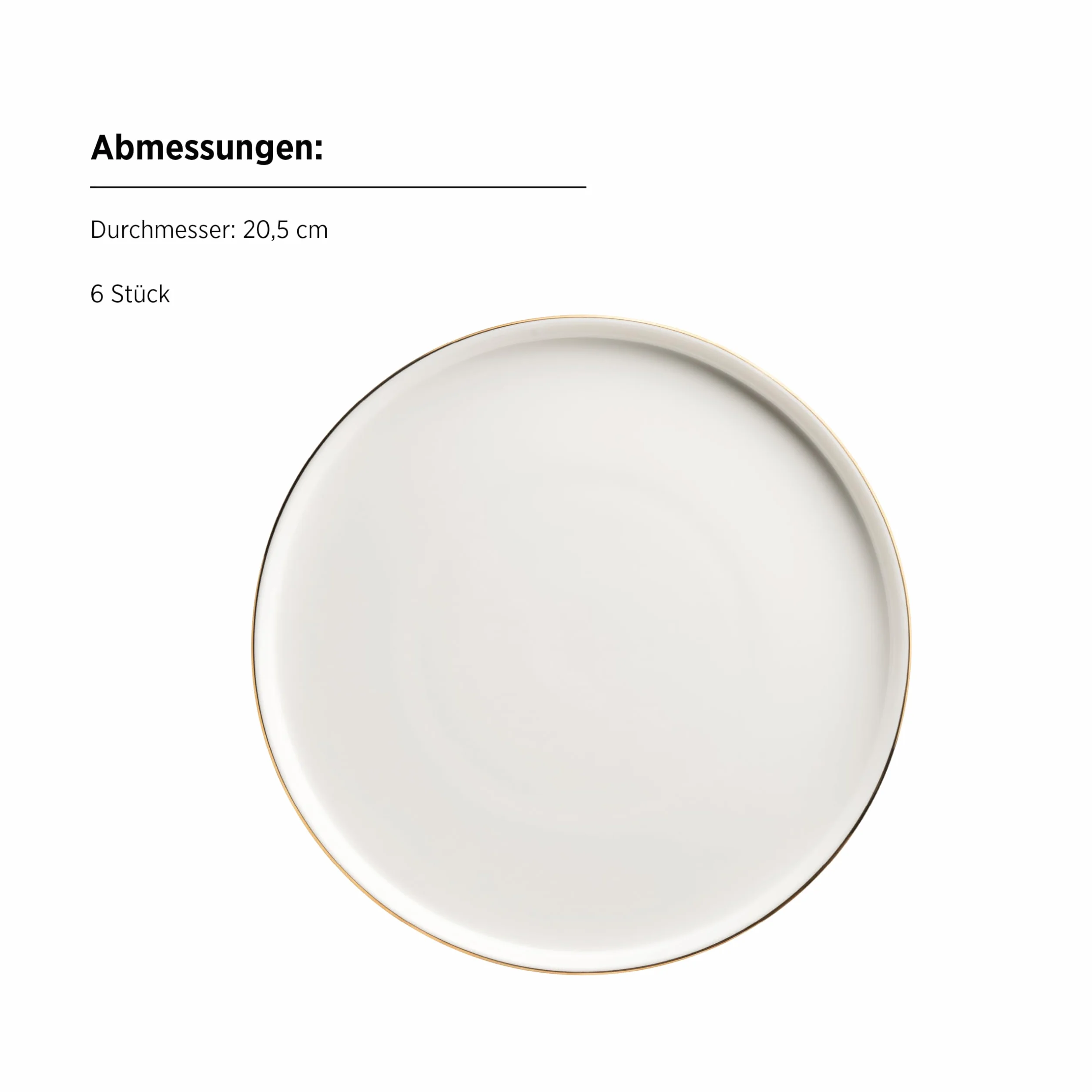 MÄSER Seria Sita zestaw talerzy dla 6 osób biała porcelana złota krawędź