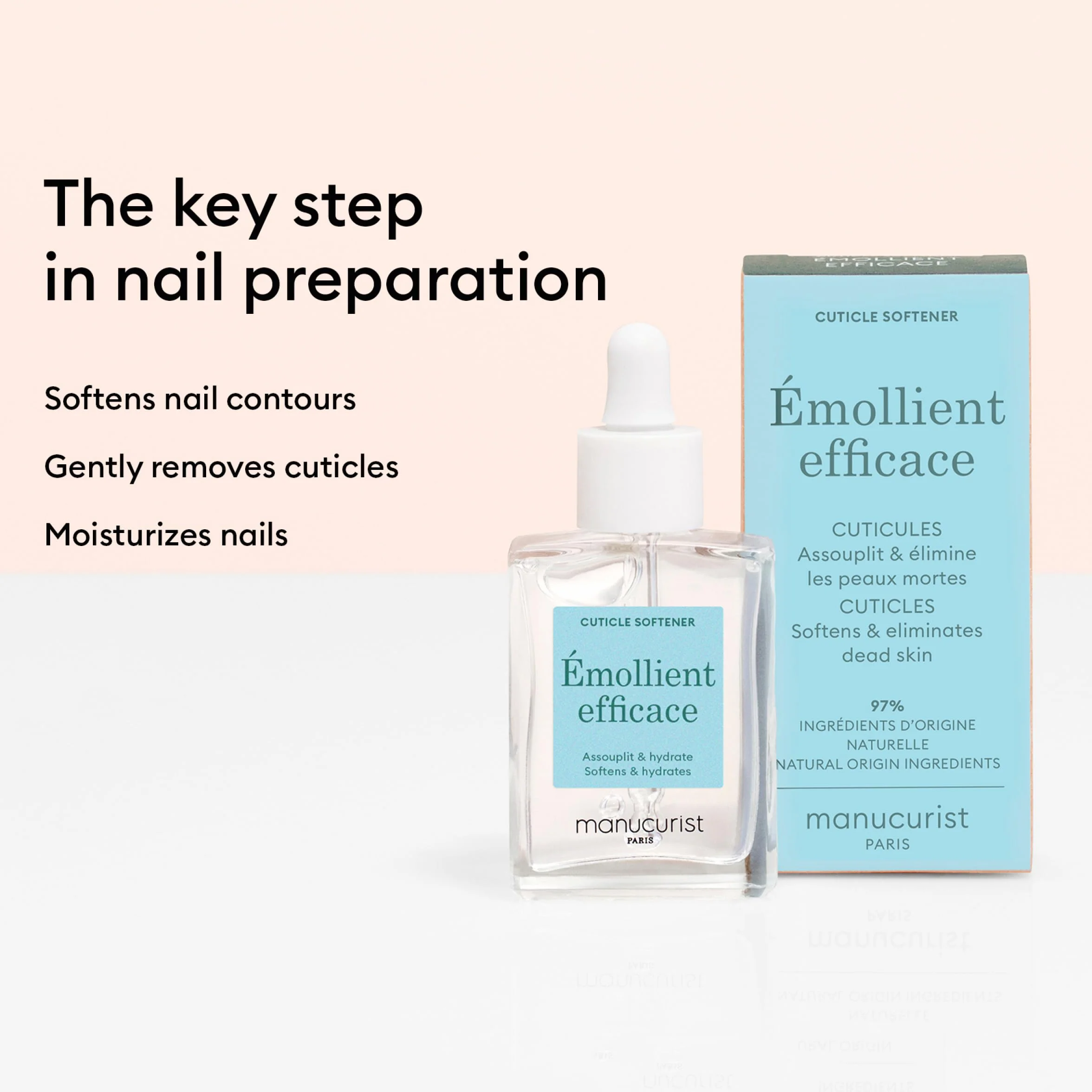 Manucurist Active Glow Zestaw do manicure, profesjonalny, wegański, wyprodukowany we Francji, 1 pilnik, 1 bufor, 1 przyrząd do skórek, 3 łopatki do skórek, 1 Active Glow, 1 kompletne serum, prezent