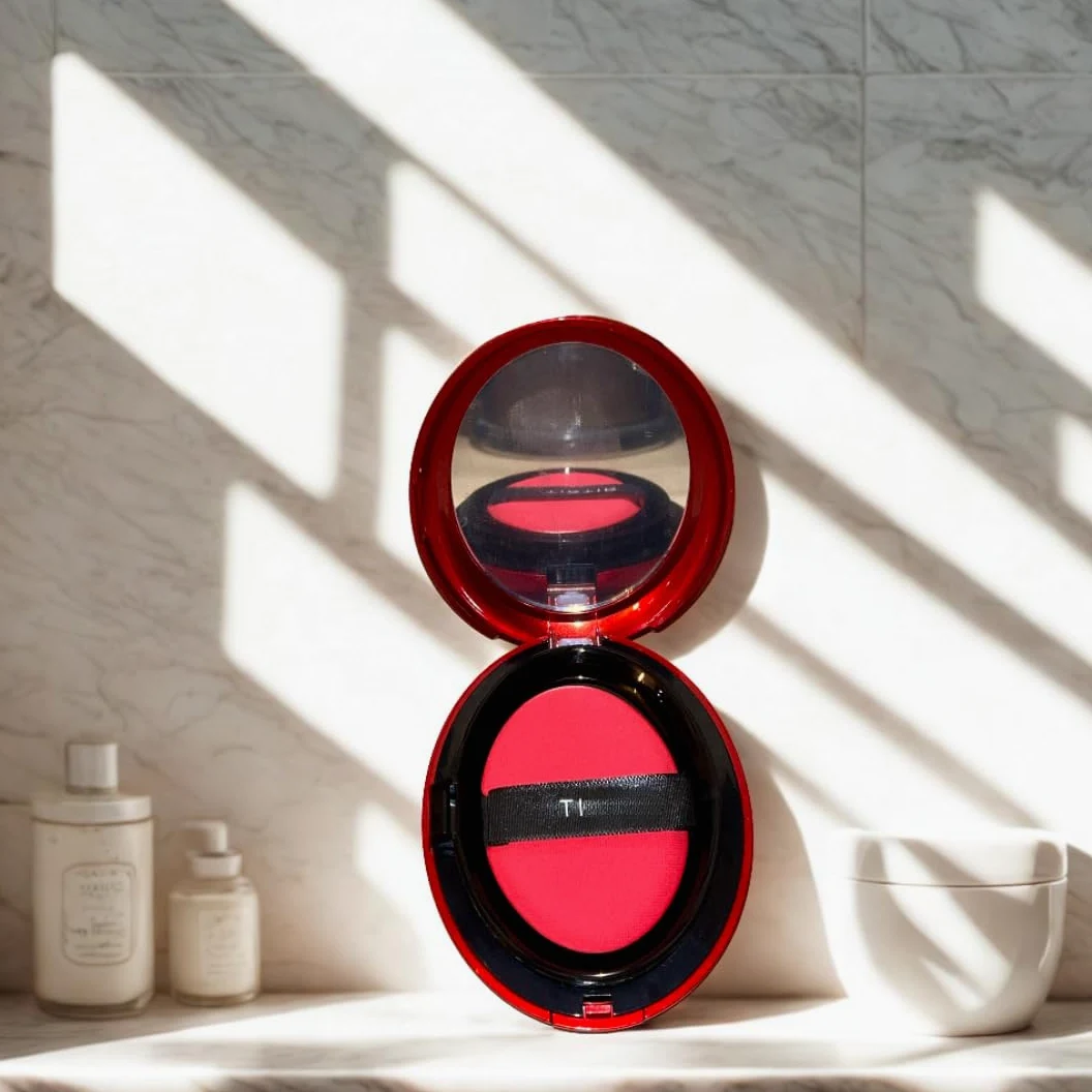 Korektor kolorystyczny - Mask Fit Red Cushi No.23N Sand 18g - K-Beauty - Koreański podkład do pielęgnacji skóry - Make-up Cushi Compact - TIR