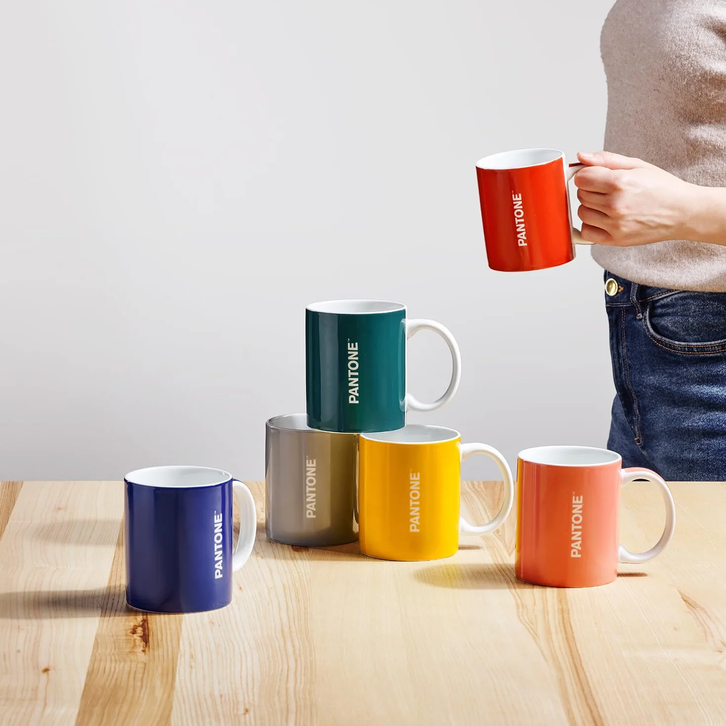 PANTONE Kubek porcelanowy 350 ml Trwały, odporny na zabrudzenia, zarysowania, zapachy - filiżanki do kawy, do zmywarki i kuchenki