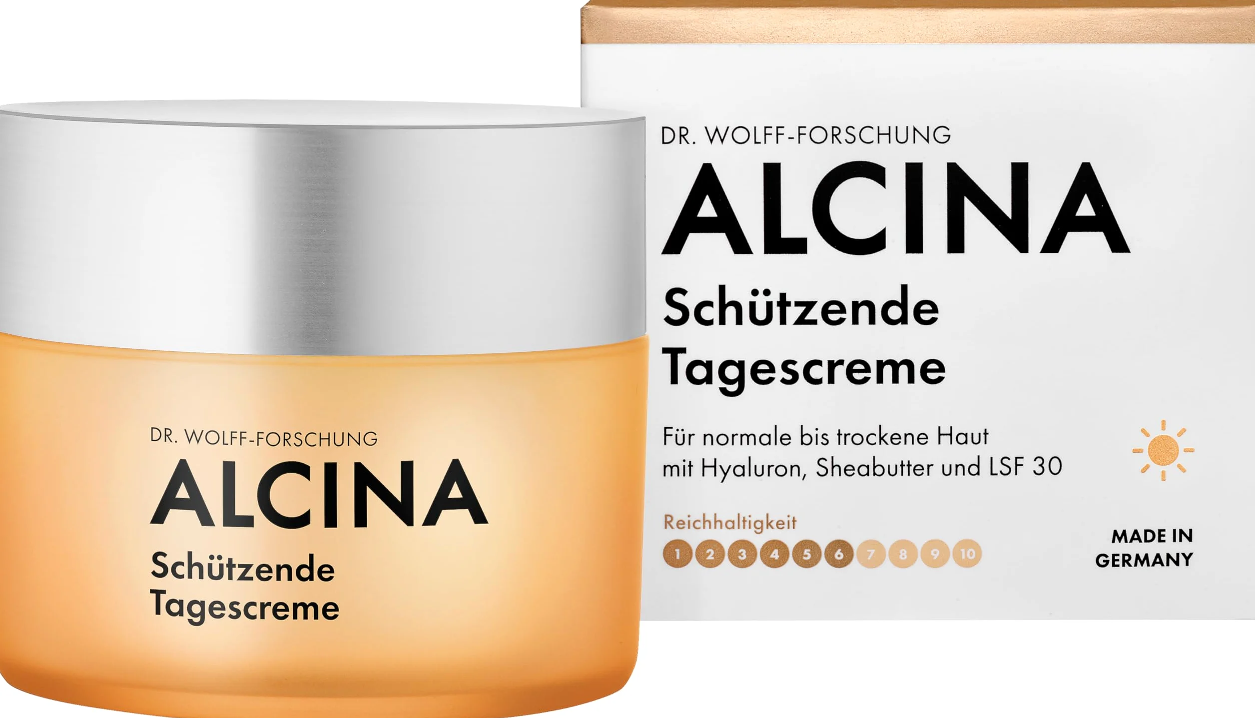 ALCINA Ochronny krem na dzień LSF 30-1 x 50 ml – chroni przed plamami pigmentowymi spowodowanymi słońcem i intensywnie nawilża skórę – z kwasem hialuronowym i masłem shea