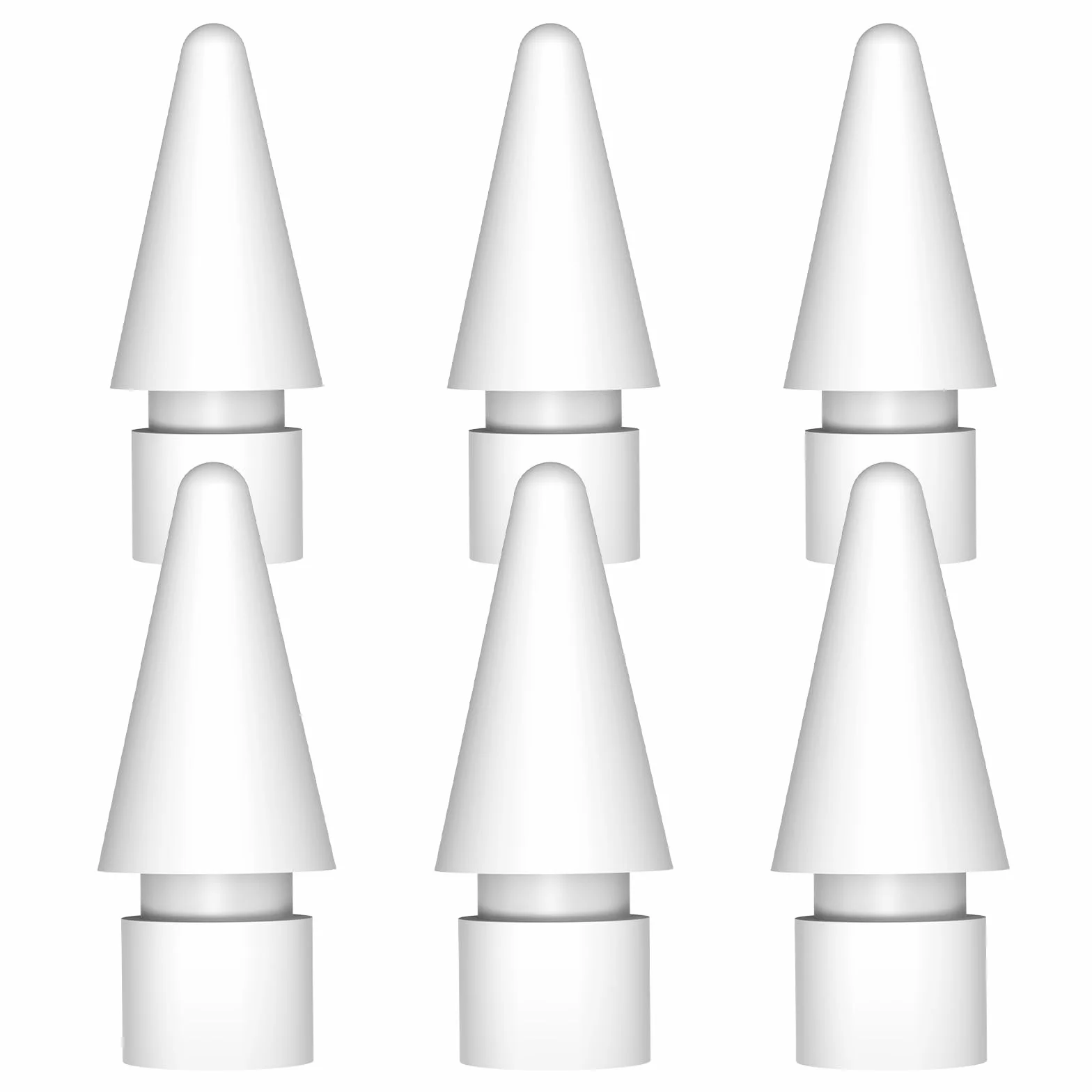 6 sztuk zamiennych końcówek kompatybilnych z iPencil Pro, Apple Pencil Pro, Apple Pencil 2. generacji, Apple Pencil 1. generacji, Apple Pencil USB-C (Biały)