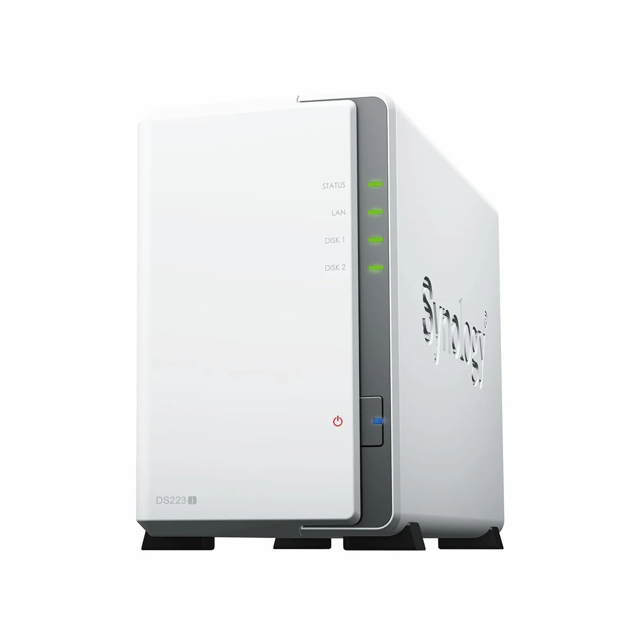 Synology DS223j 2-Bay Diskstation NAS (Realtek RTD1619B 4-Core 1.7 GHz 1GB DDR4 RAM 1xRJ-45 1 GbE port LAN) pakiet z 2 x 3TB WD RED Plus HDD (WD30EFPX - 68C6CN0)