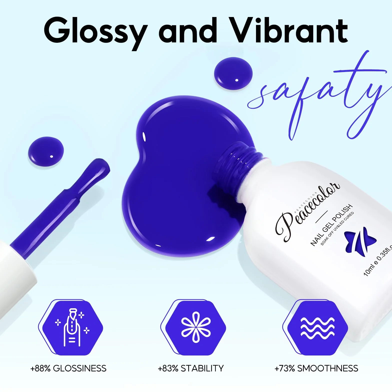 PEACECOLOR 10 ml Lakier do paznokci UV Granatowy Lakier do paznokci żelowy Lakier UV Paznokcie żelowe Manicure Salon, DIY w domu