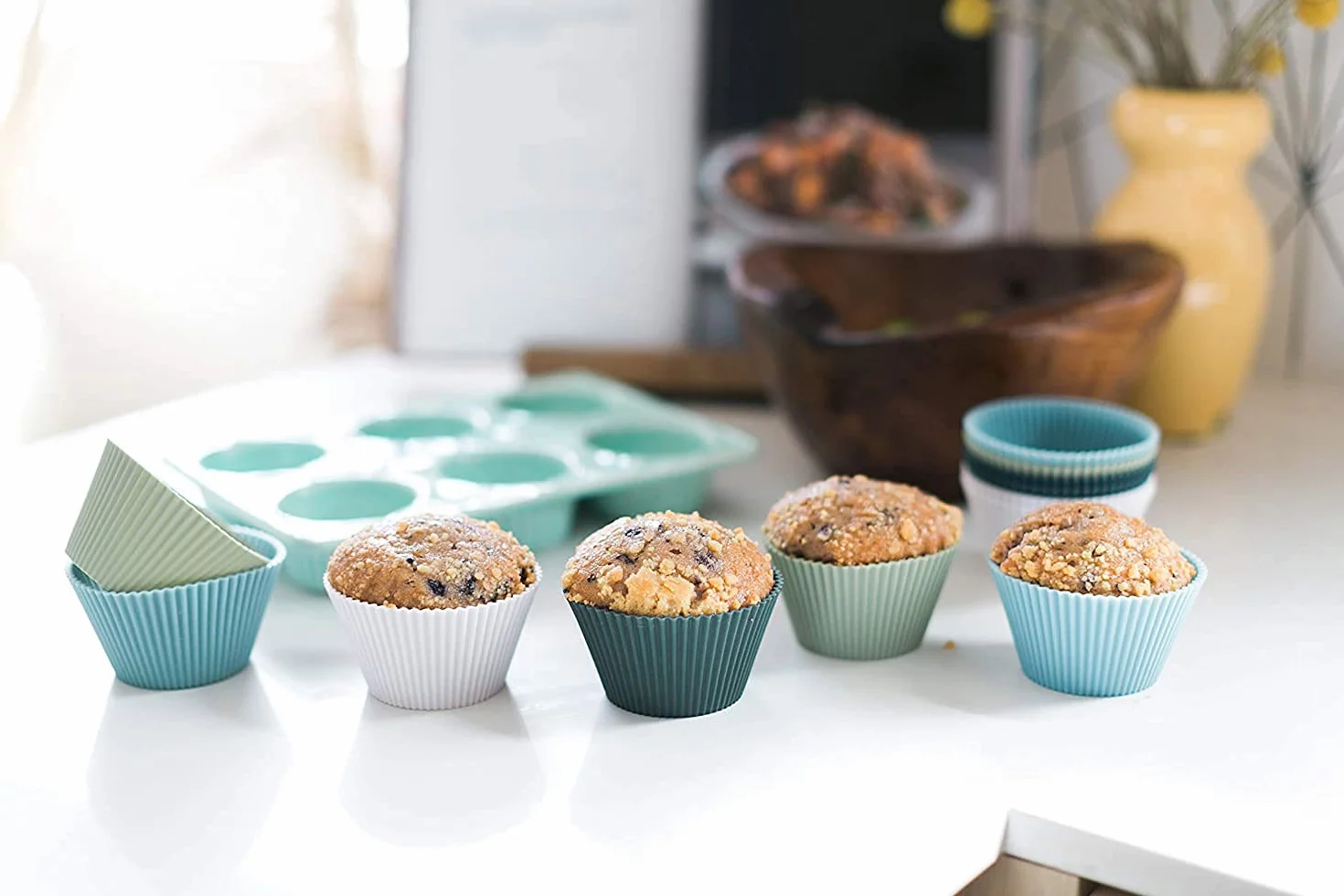 Lesipee Silikonowe foremki do muffinek zestaw 24 sztuk nie zawierają BPA