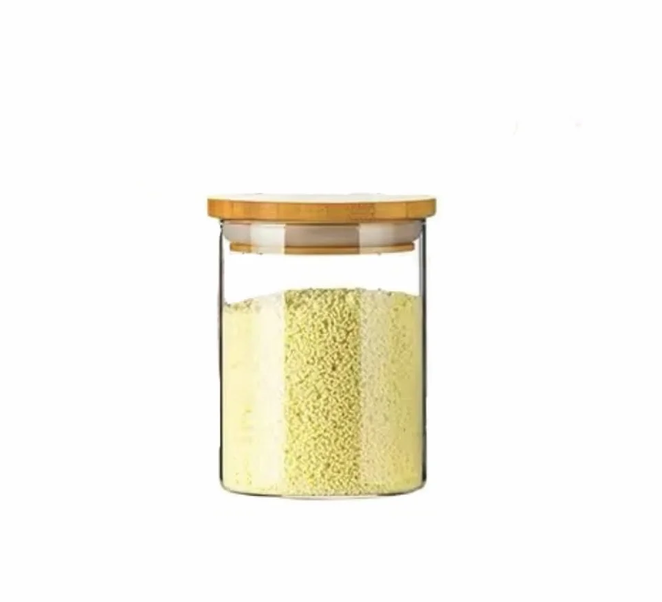Zestaw 4 szklanych sloikow/organizerow kuchennych - 200ml, 300ml, 450ml, 700ml - Przezroczyste szklo i biodegradowalna bambusowa pokrywka, przyjazne dla srodowiska (300, Miligramy)