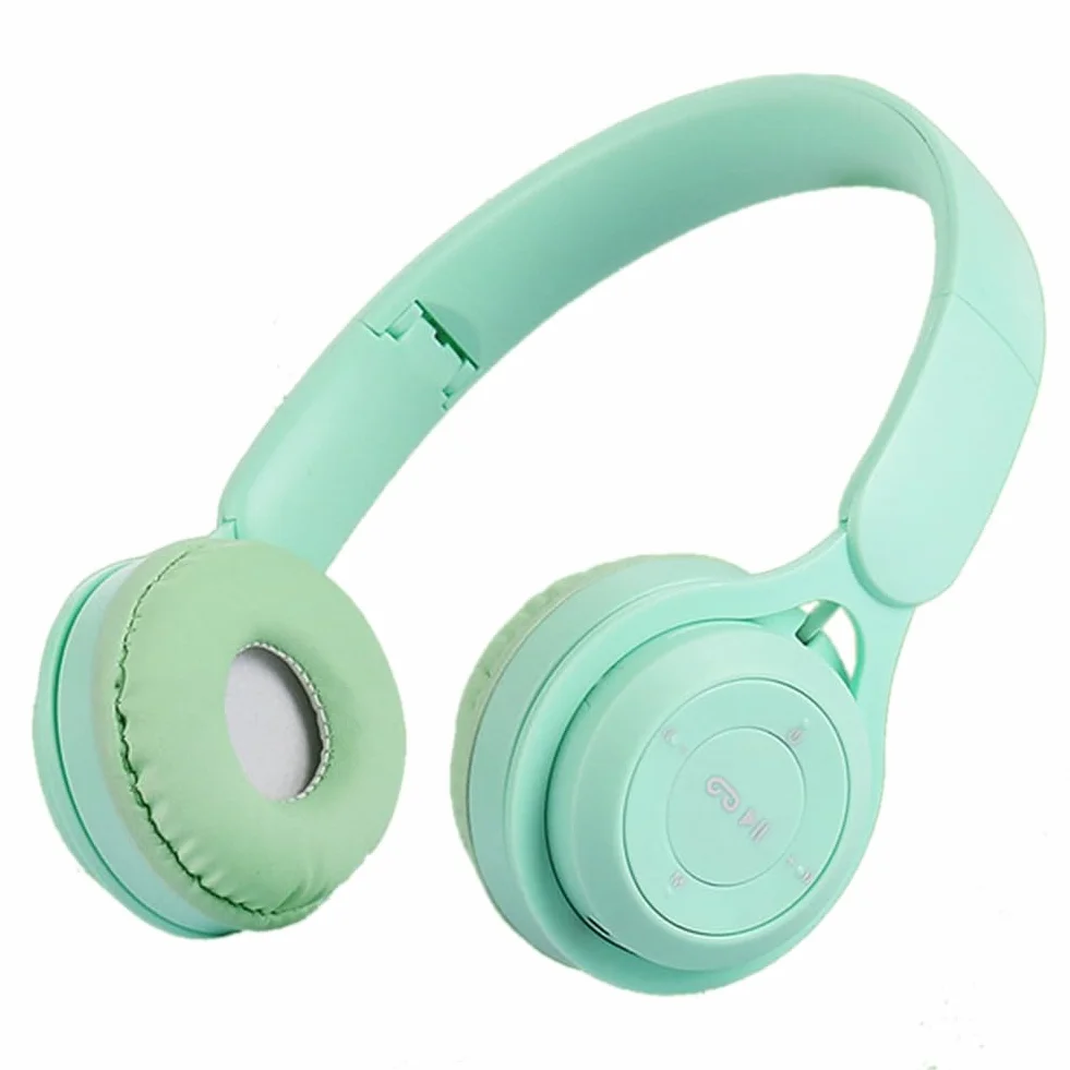 Opaska na głowę Bluetooth Y08 bezprzewodowy zestaw słuchawkowy Bluetooth przenośny składany zestaw słuchawkowy dla dzieci zielony