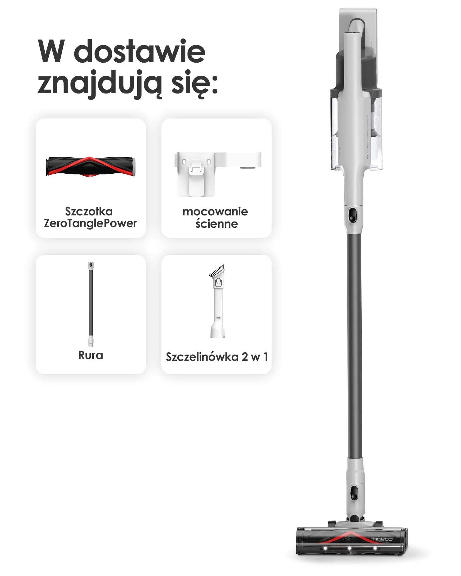 Tineco A30S draadloze steelstofzuiger, 160 W zuigkracht, 60 minuten looptijd, 1 liter grotere vuilnisbak, ZeroTangle-borstel, Tineco PureCyclone Tech, LED-koplamp