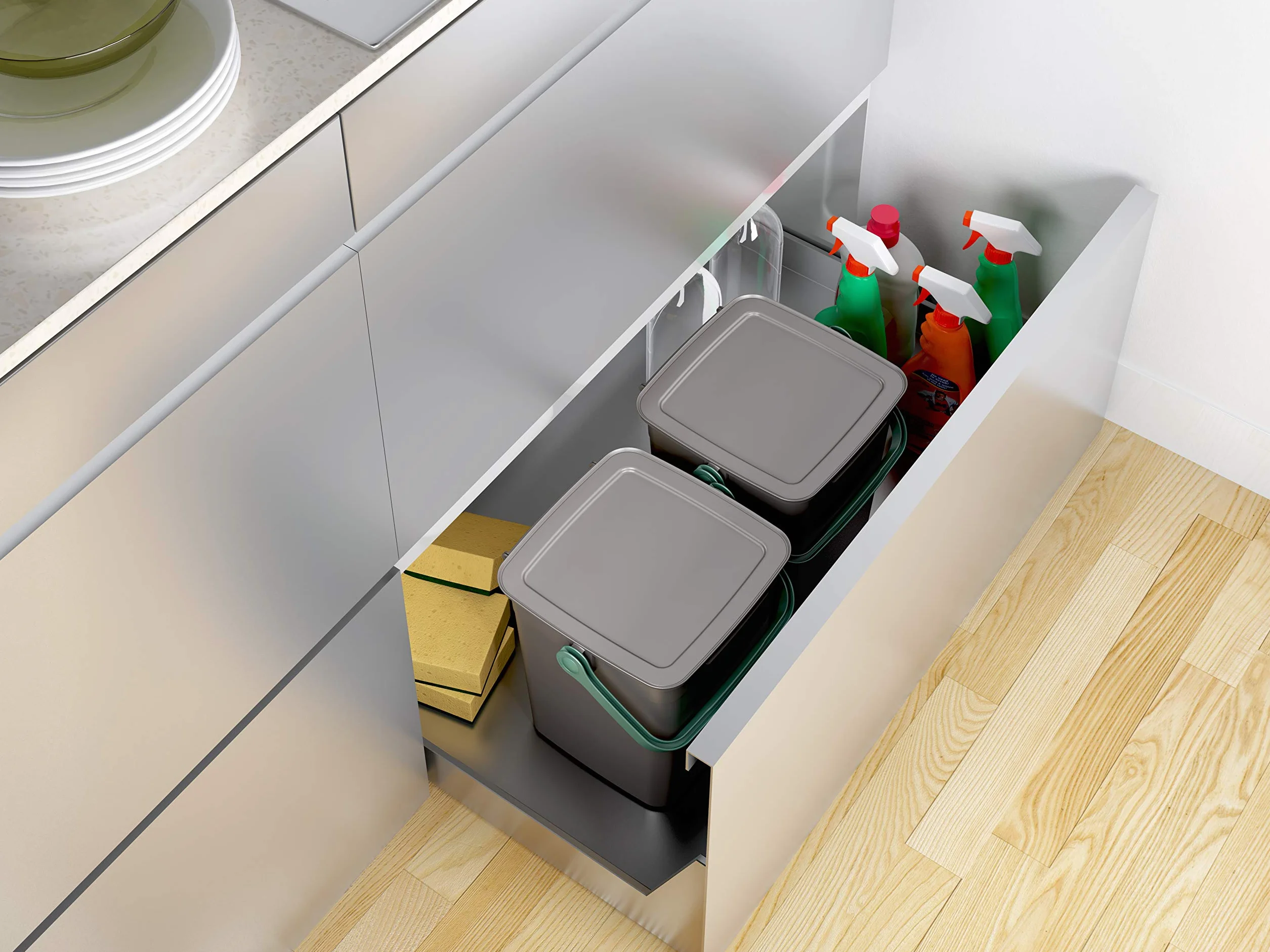 Kis Smart Container Bio 9 l Pojemnik na Kompost Szary/Zielony