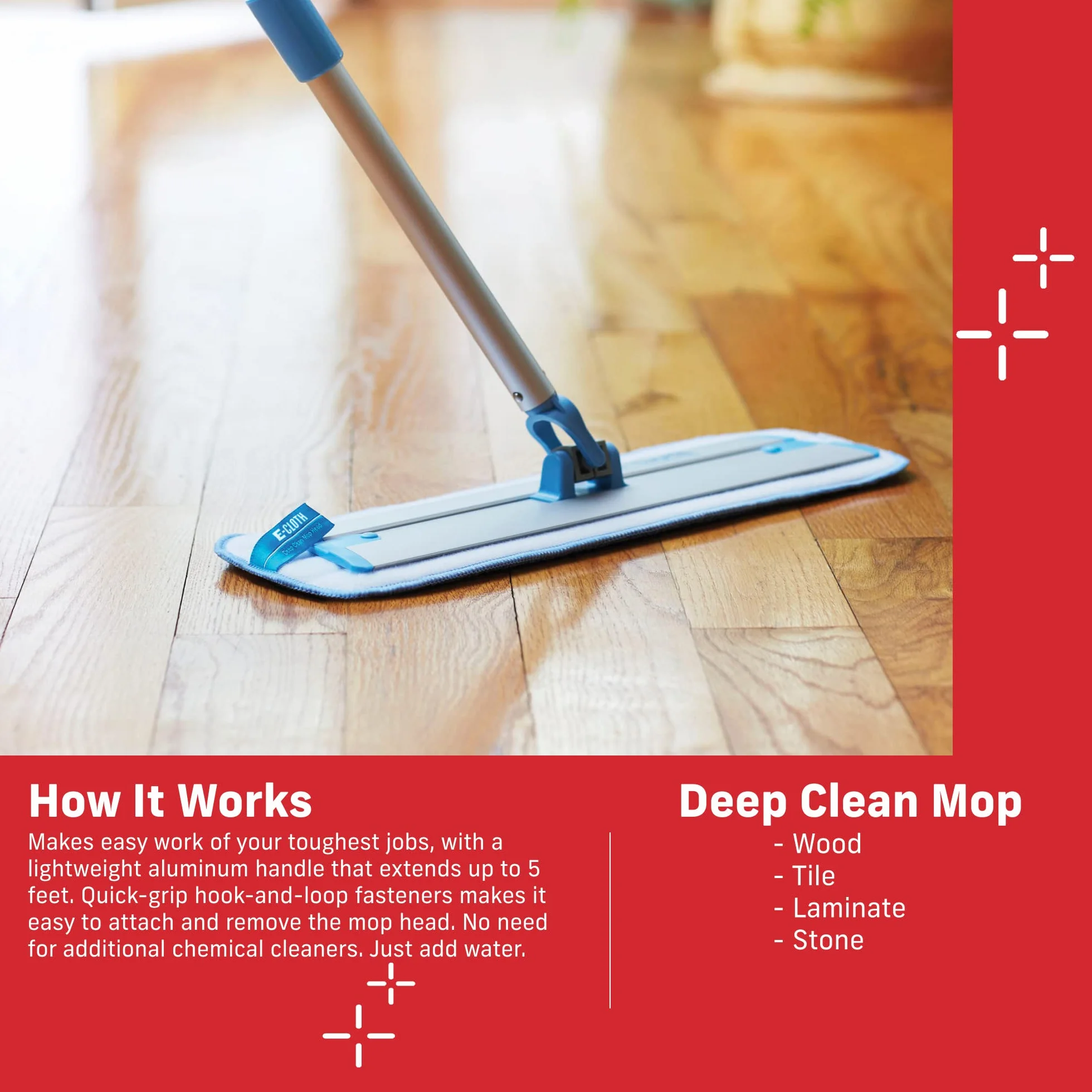 E-Cloth Deep Clean Mop, mikrofibra, niebieski, 1 sztuka