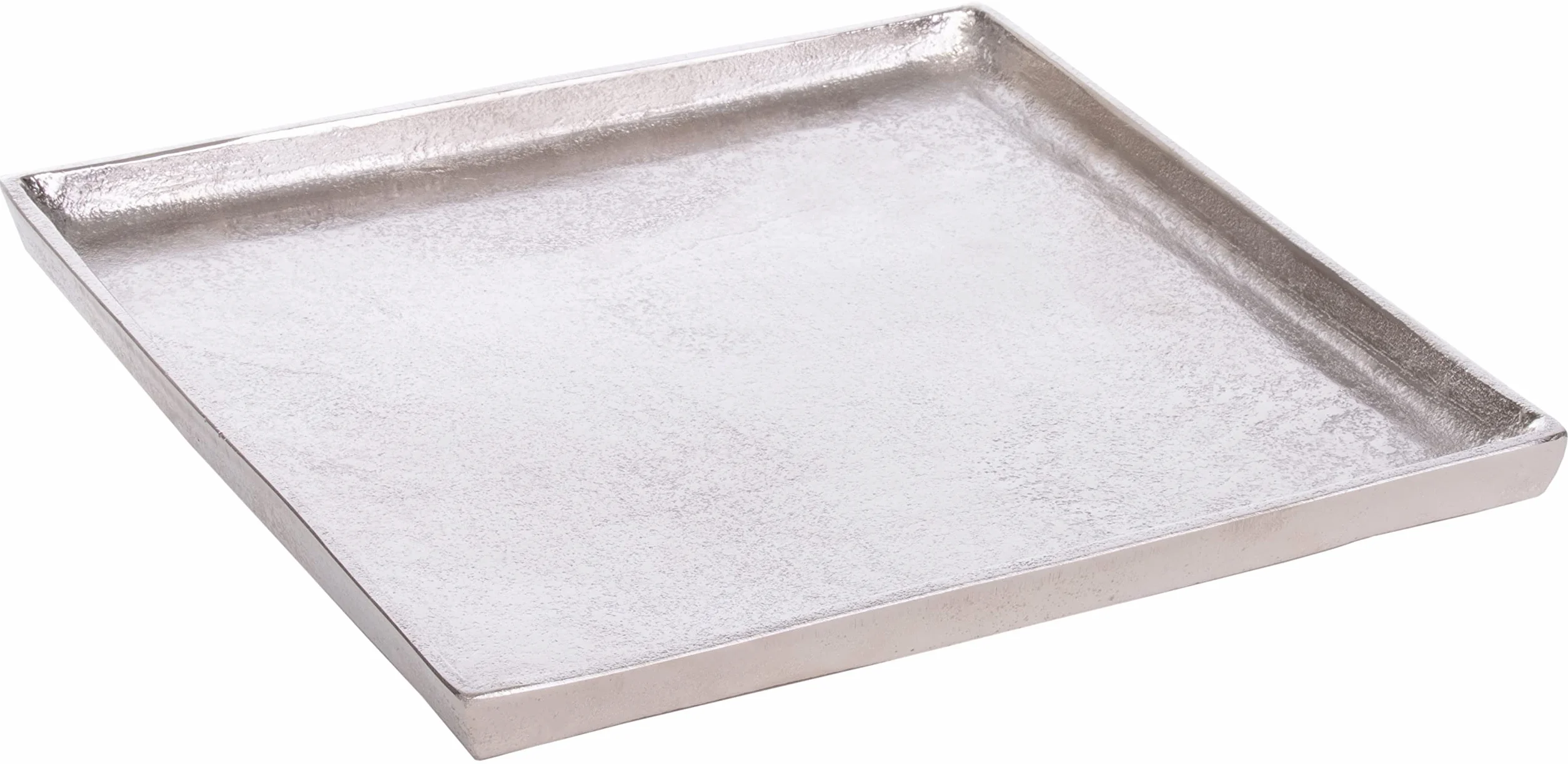 Taca dekoracyjna kwadratowa aluminium srebrna 25x25 cm