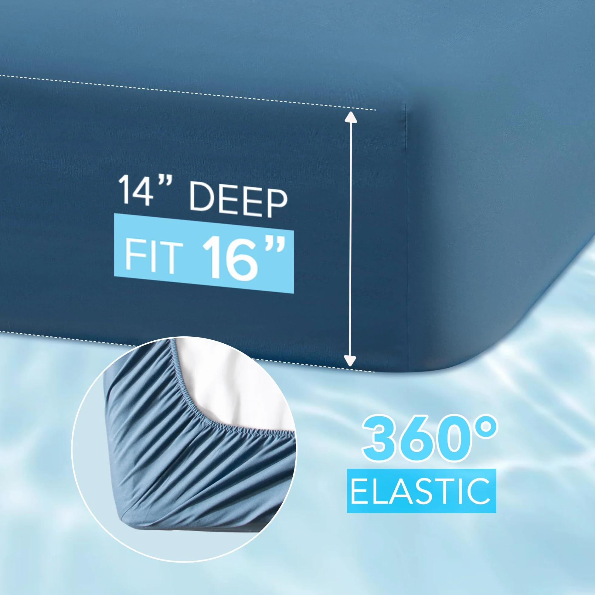 Comfort Spaces Coolmax Moisture Wicking Sheet Set Cal King 4 Piece Deep Pocket Fits Up to 16" Mattress
