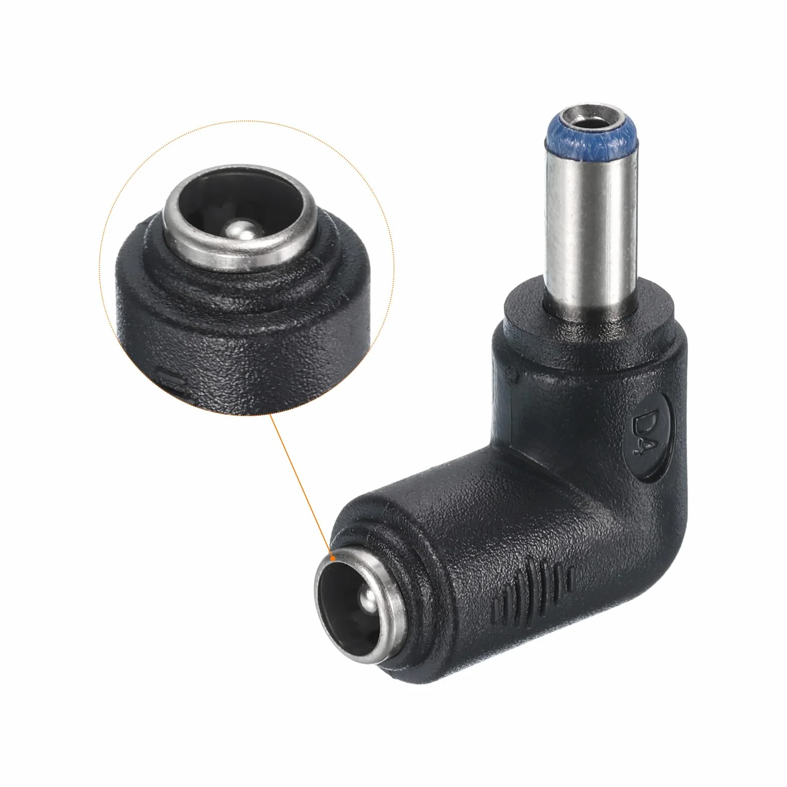 QUARKZMAN Adapter złącza zasilania DC, 5 szt. żeńskie gniazdo 5,5 mm x 2,1 mm kąt 90 stopni na męski wtyczka 5,5 mm x 2,5 mm konwerter sprzęgający