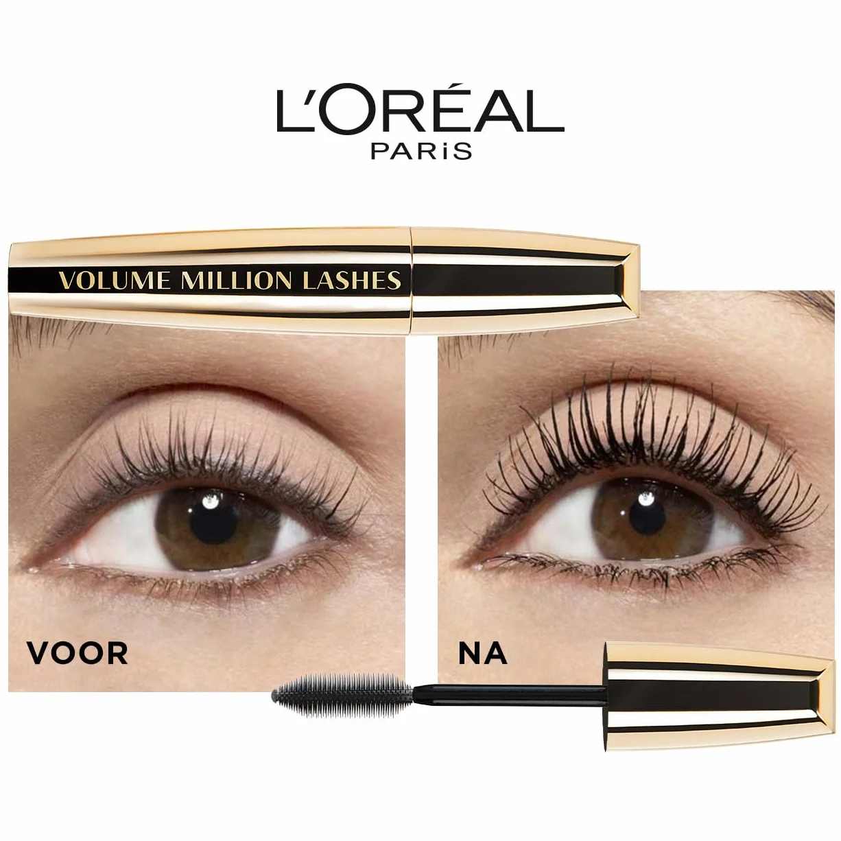 L'Oréal Paris Volume Million Lashes Classic tusz do rzęs zjawiskowa objętość, idealnie rozdzielone rzęsy, 01 Black, 11 ml