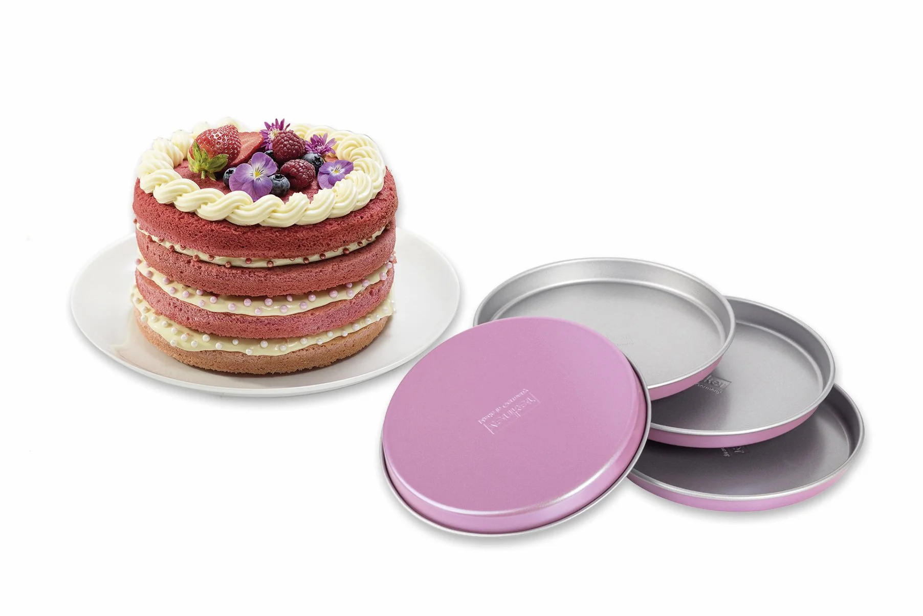 Zenker creative studio zestaw blachy warstwowej, okrągłe formy do pieczenia, blachy do pieczenia z powłoką zapobiegającą przywieraniu, forma do ciasta: Ø 170 mm x 17 mm