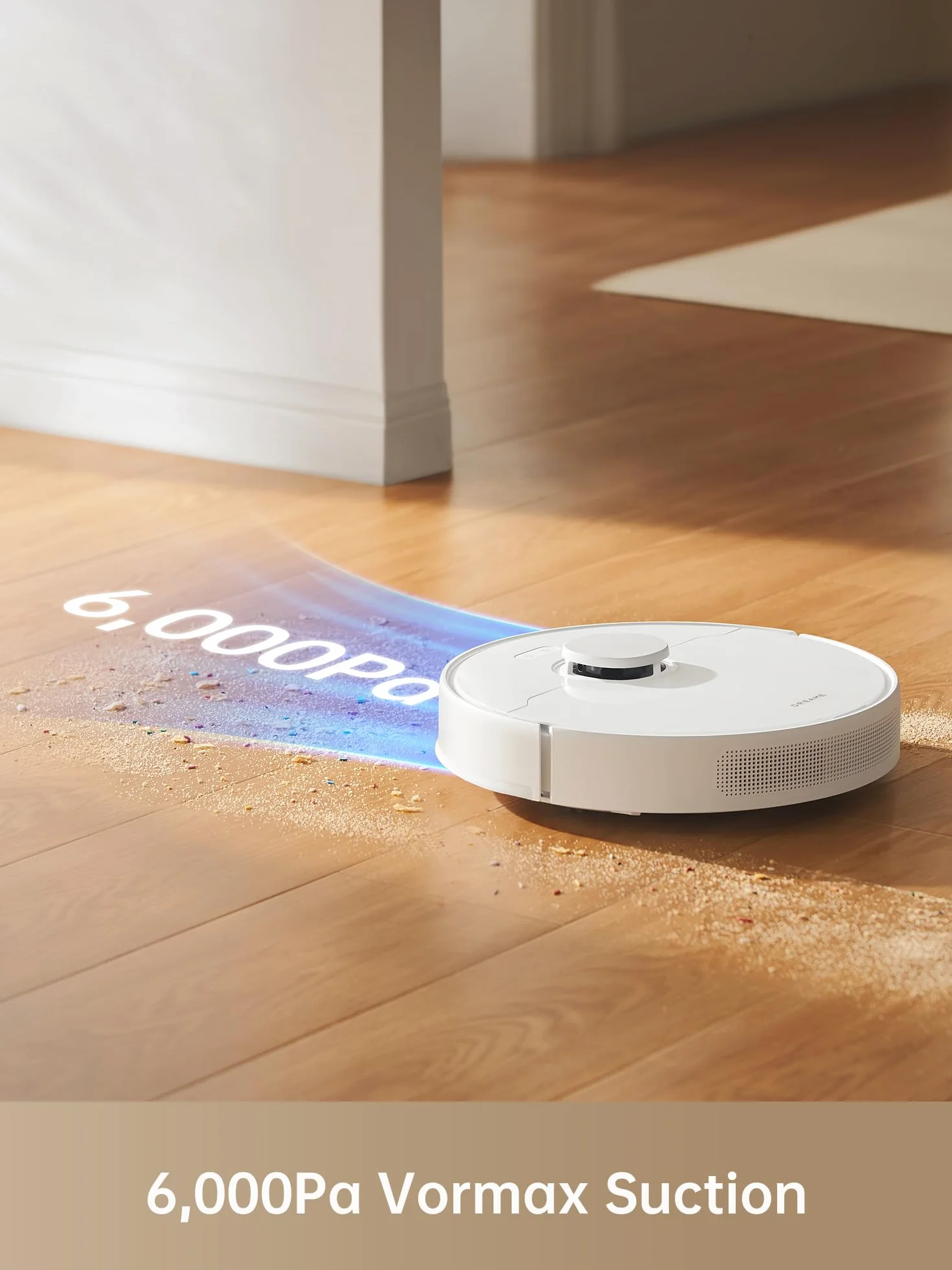 Dreame D10 Plus Gen 2 Robot Odkurzacz i Mopy, 6000Pa Robot Odkurzacz z samowoleczącą podstawą, Nawigacja LiDAR, zdolność do pokonywania przeszkód 20 mm, wielowarstwowa mapa, bateria 5200 mAh, biały