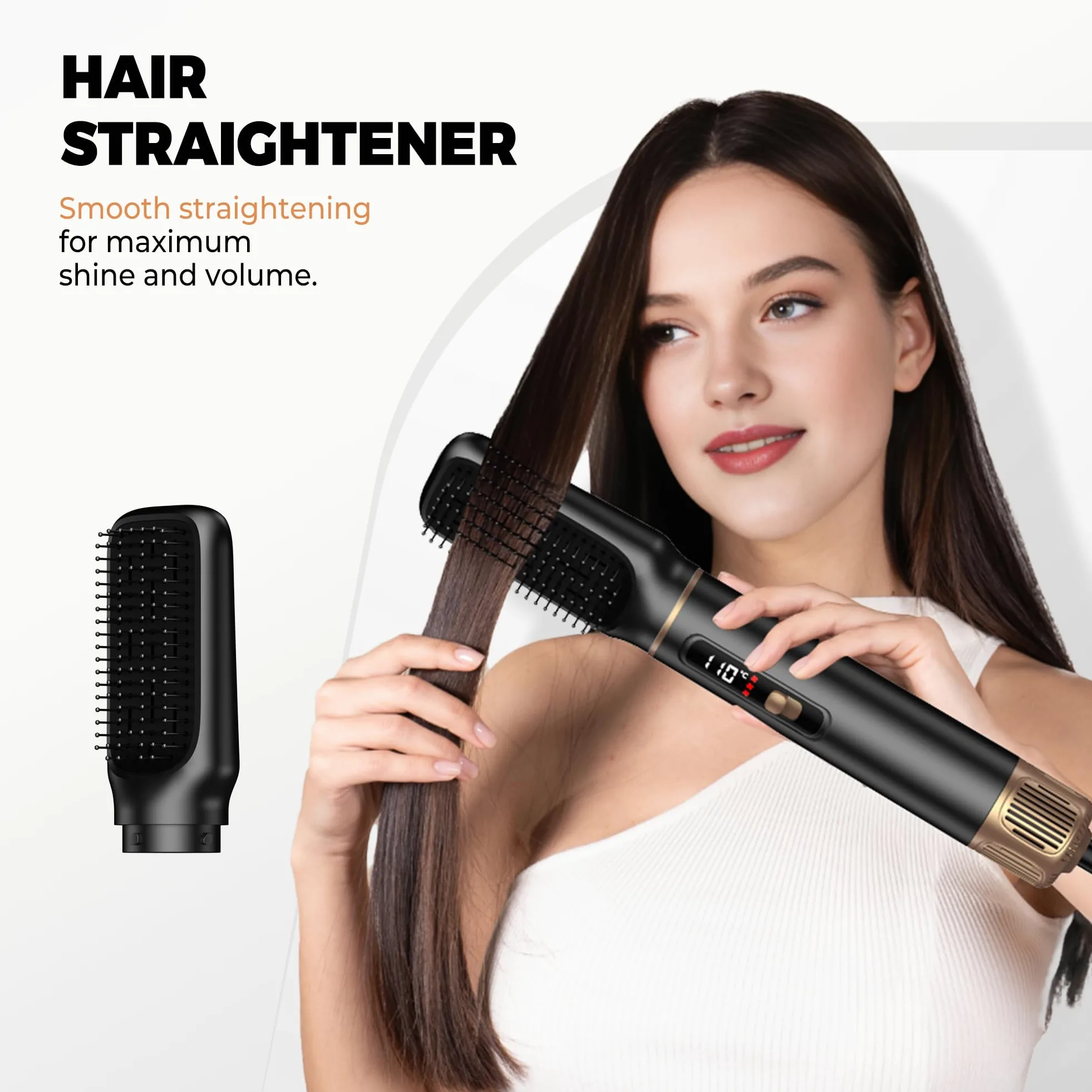 UKLISS Stylizator włosów 5 w 1, szczotka do włosów i zestaw Airstyler z suszarką do włosów, szczotka z gorącym powietrzem, szczotka termiczna, szczotka wygładzająca włosy, żelazko do włosów dla kobiet