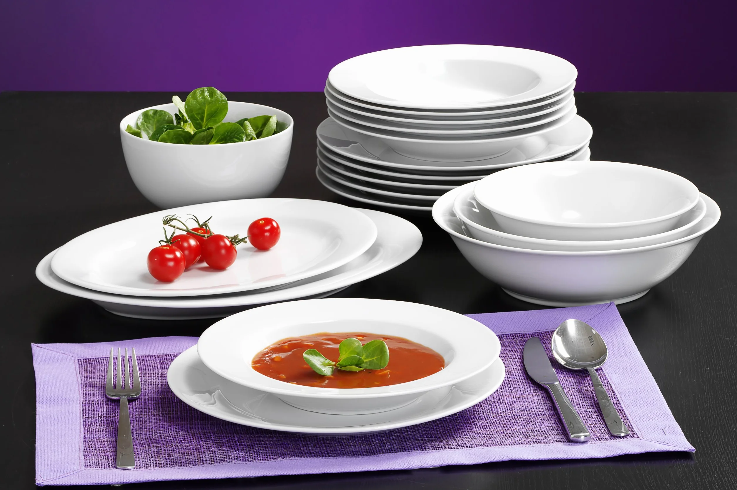 Ritzenhoff & Breker Serwis obiadowy porcelanowy biały 12-częściowy