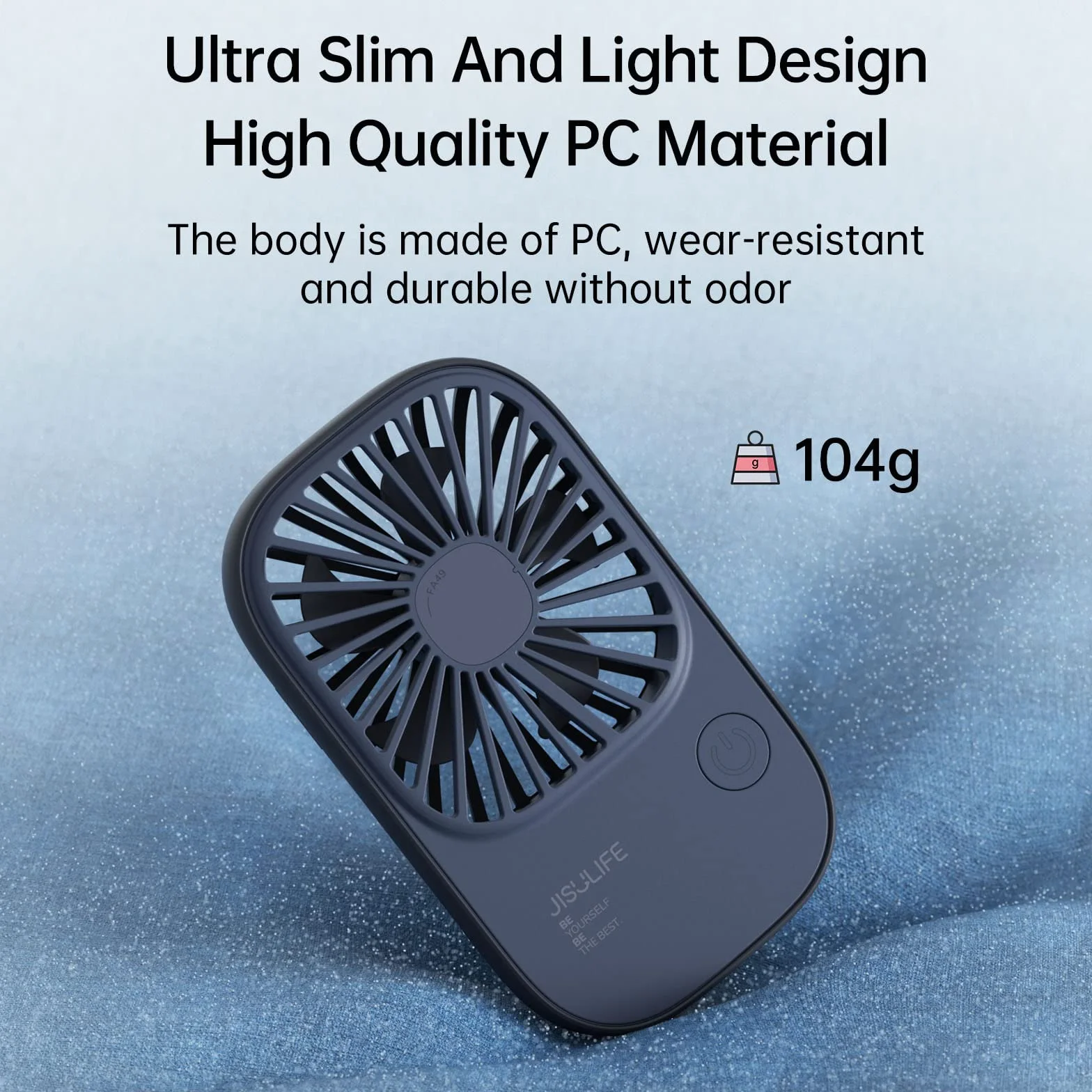 JISULIFE Ręczny przenośny mini wentylator z 3 prędkościami, ultracienki ładowany przez USB, osobisty, kieszonkowy wachlarz do rzęs dla dziewcząt, dzieci, kobiet, mężczyzn, podróżny, niebieski