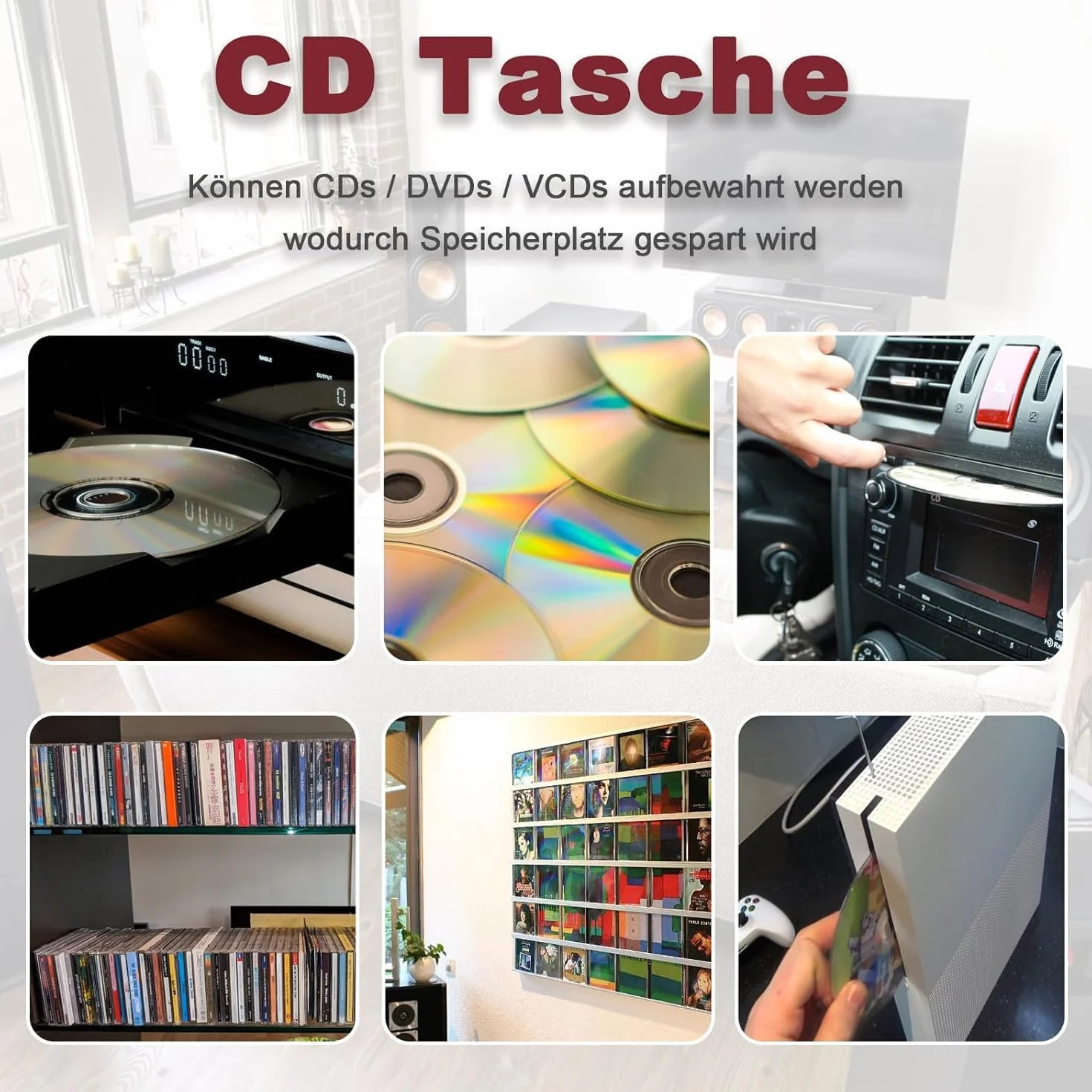 Torba do przechowywania płyt CD, DVD, do domu, samochodu, na 80 dysków, niebieska