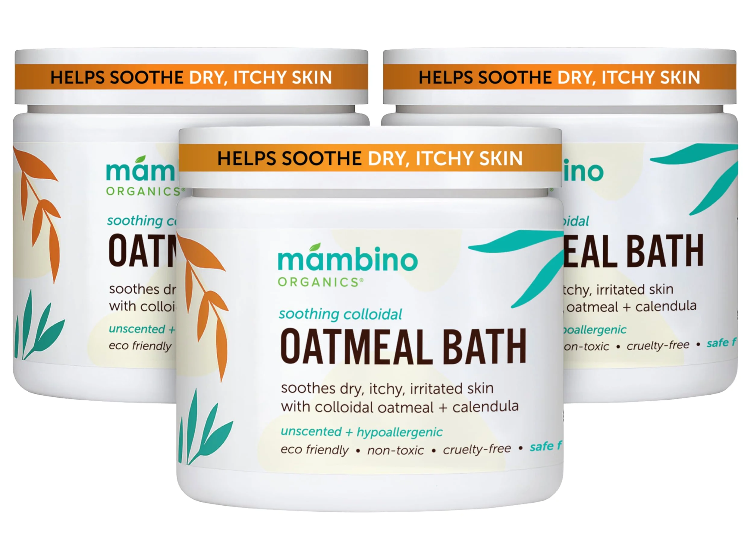 Mambino Organics 100% naturalny koloidalny środek uspokajający do kąpieli do leczenia i łagodzenia suchego świądu, 4 uncje, 3-pakowy proszek soothing owsianka