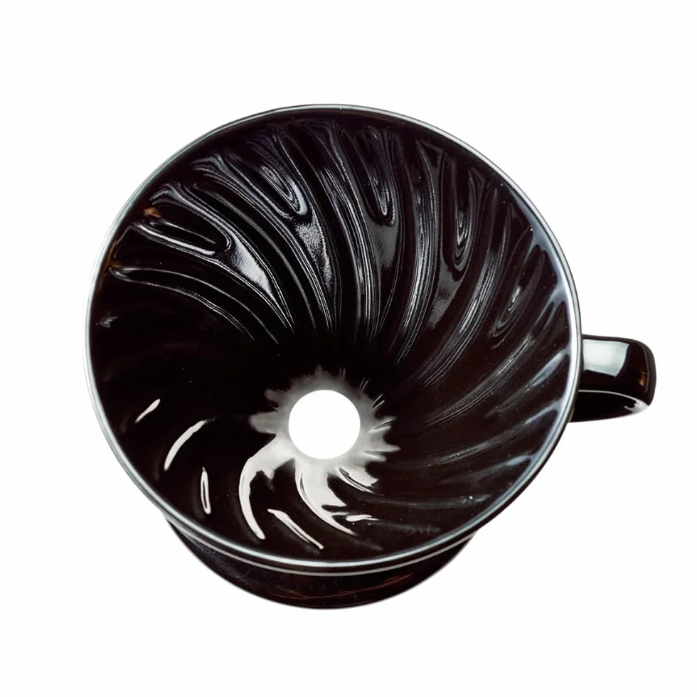 HARIO KDC-02-B V60 przezroczysty ekspres do kawy 02, model Kasuya, 145 uncji (400 ml), czarny