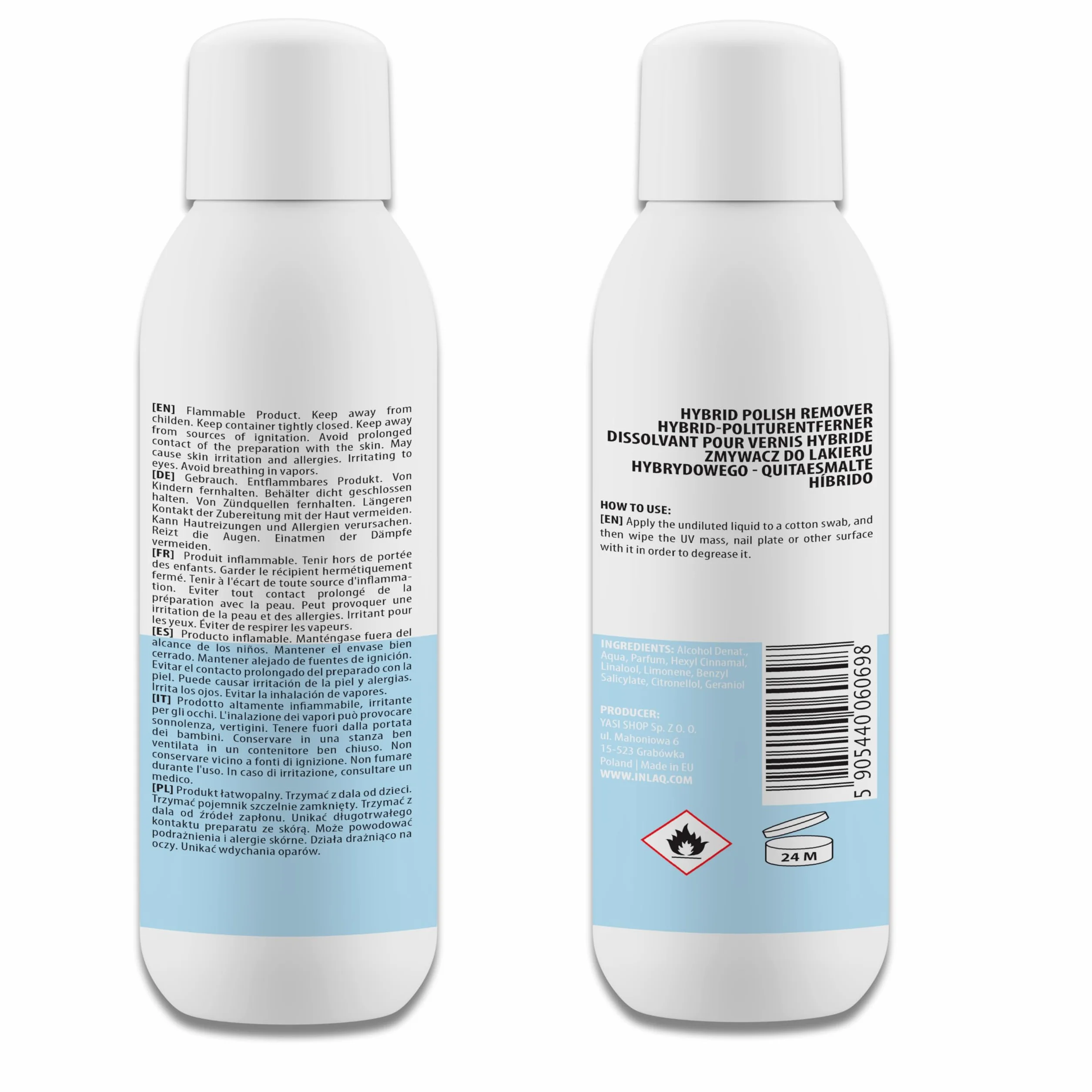 INLAQ® Cleaner | Odtłuszczacz do paznokci | 500 ml