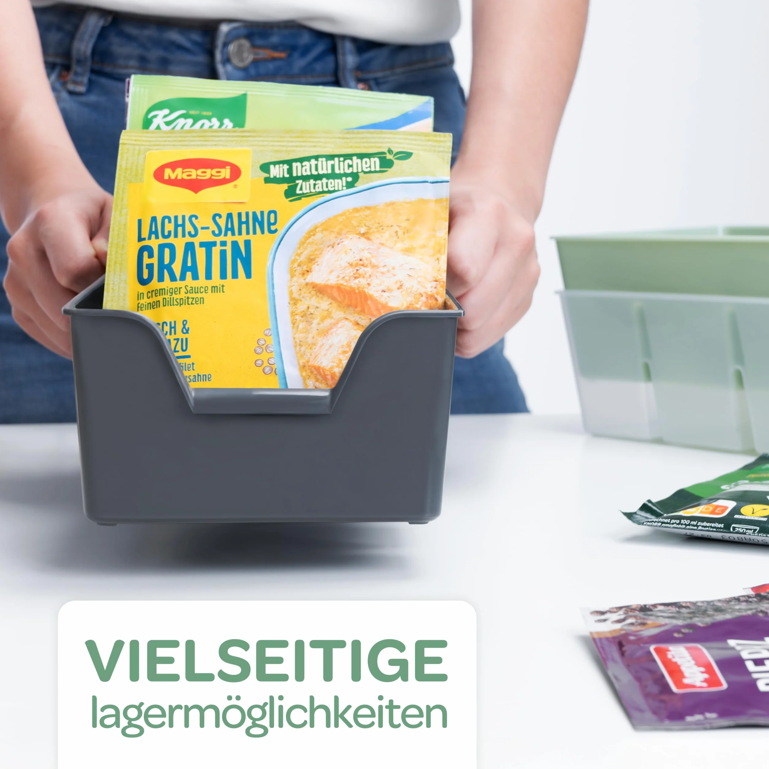 Plastikowy organizer na przyprawy z przegrodami do szuflady kuchennej