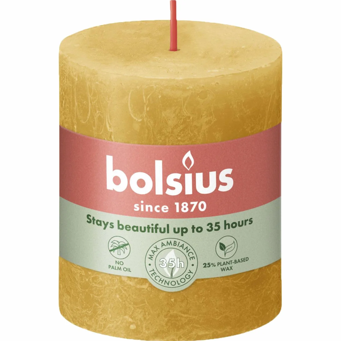 Bolsius świeca blokowa rustykalna 80/68 ochra