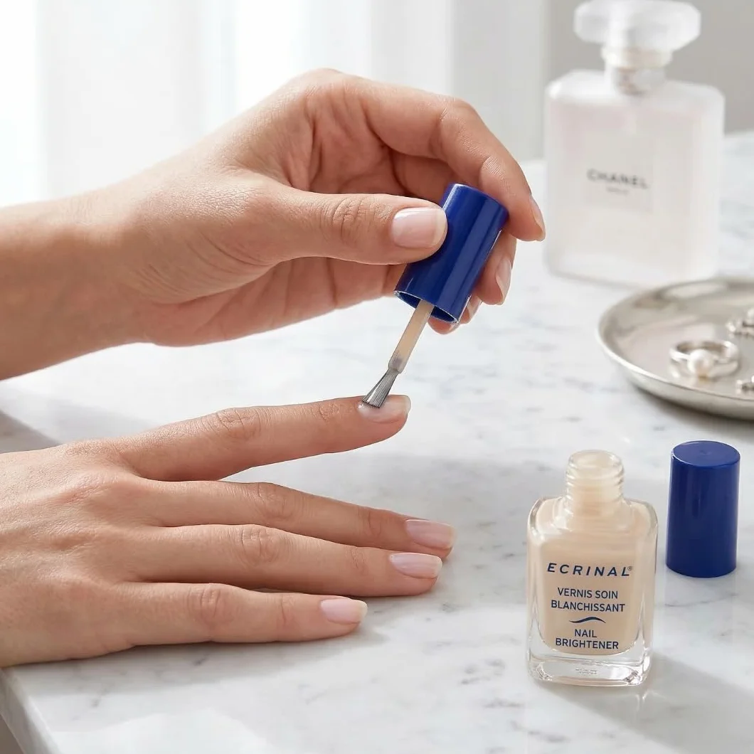 Ecrinal Nail Brightener, rozjaśniający lakier do pielęgnacji, wygładza i chroni paznokcie, 10 ml