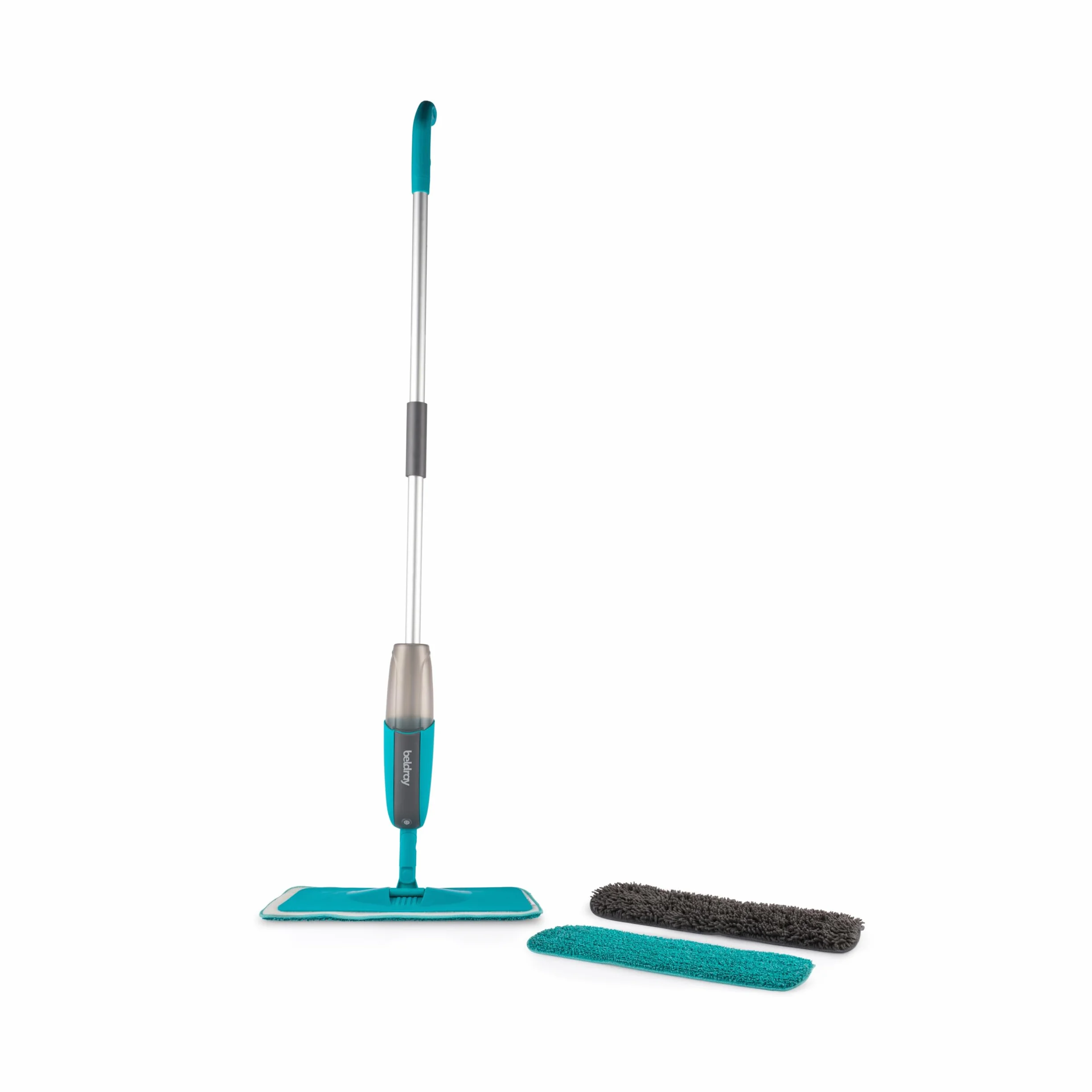 Beldray Antibac Spray Mop – 2 nadające się do prania w pralce pady, mikrofibra do szorowania i czyszczenia, chenille do wycierania kurzu i polerowania, głowica obrotowa 360°, pojemności 300 ml