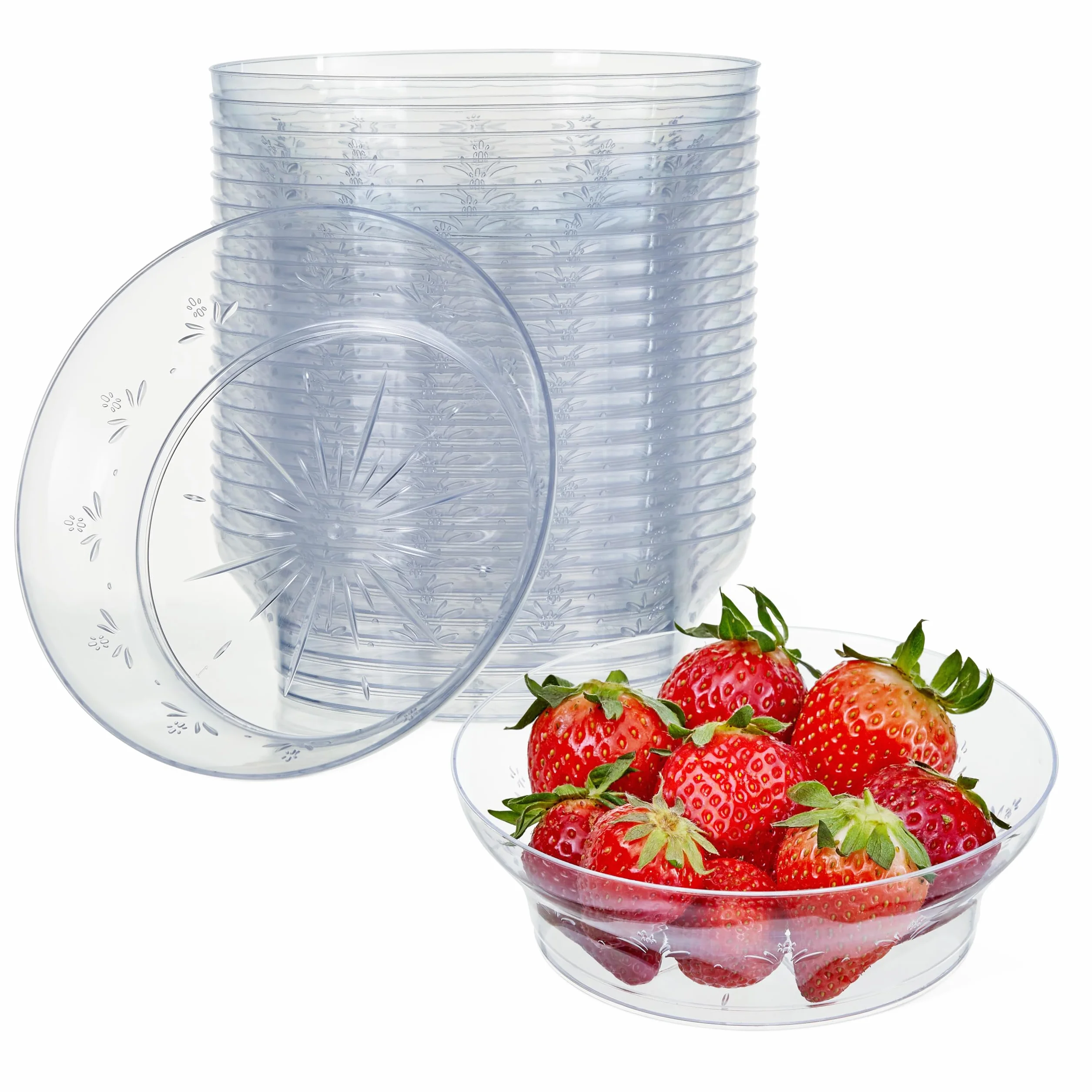 MATANA Przezroczyste Miski z Twardego Plastiku 360 ml - Wielokrotnego Użytku Miski na Przekąski